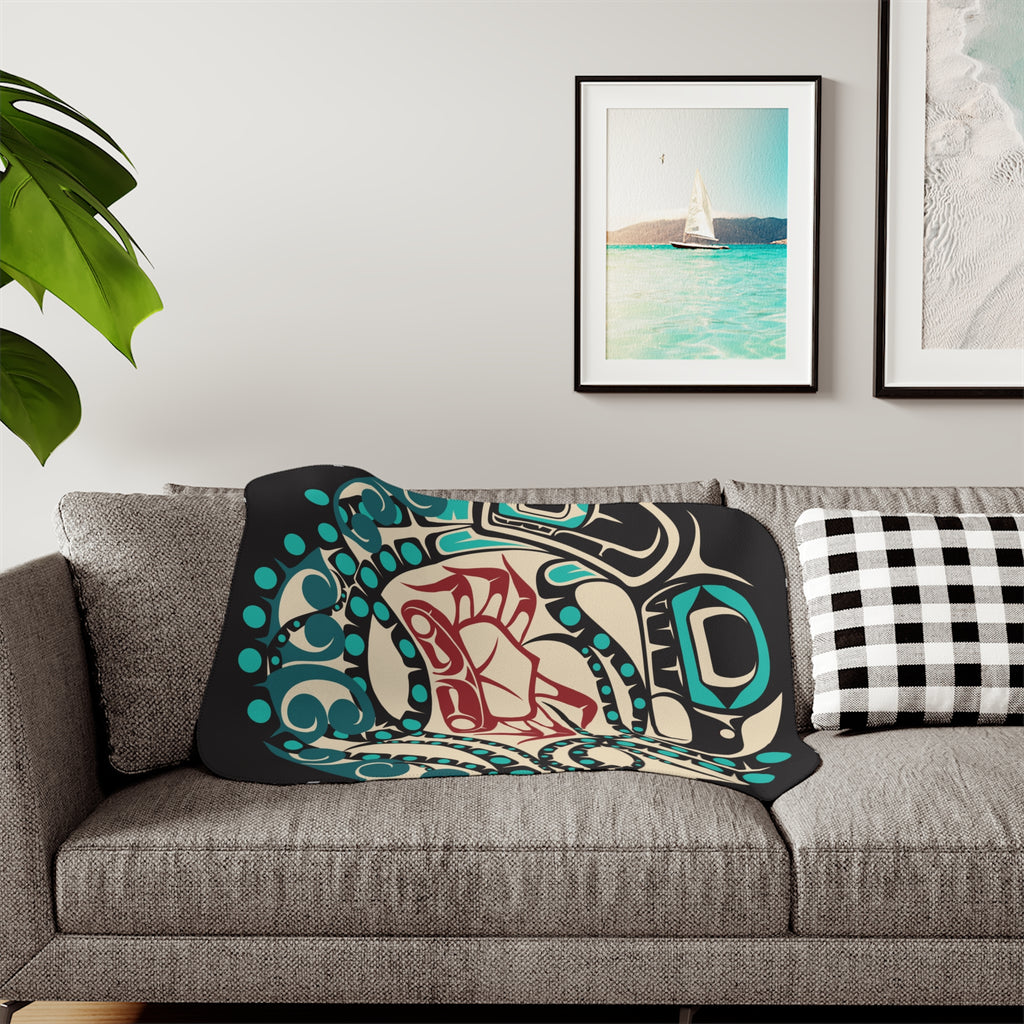 Sherpa Fleece Blanket - Classic Tribal Octopus - Northern Spiritlines™
