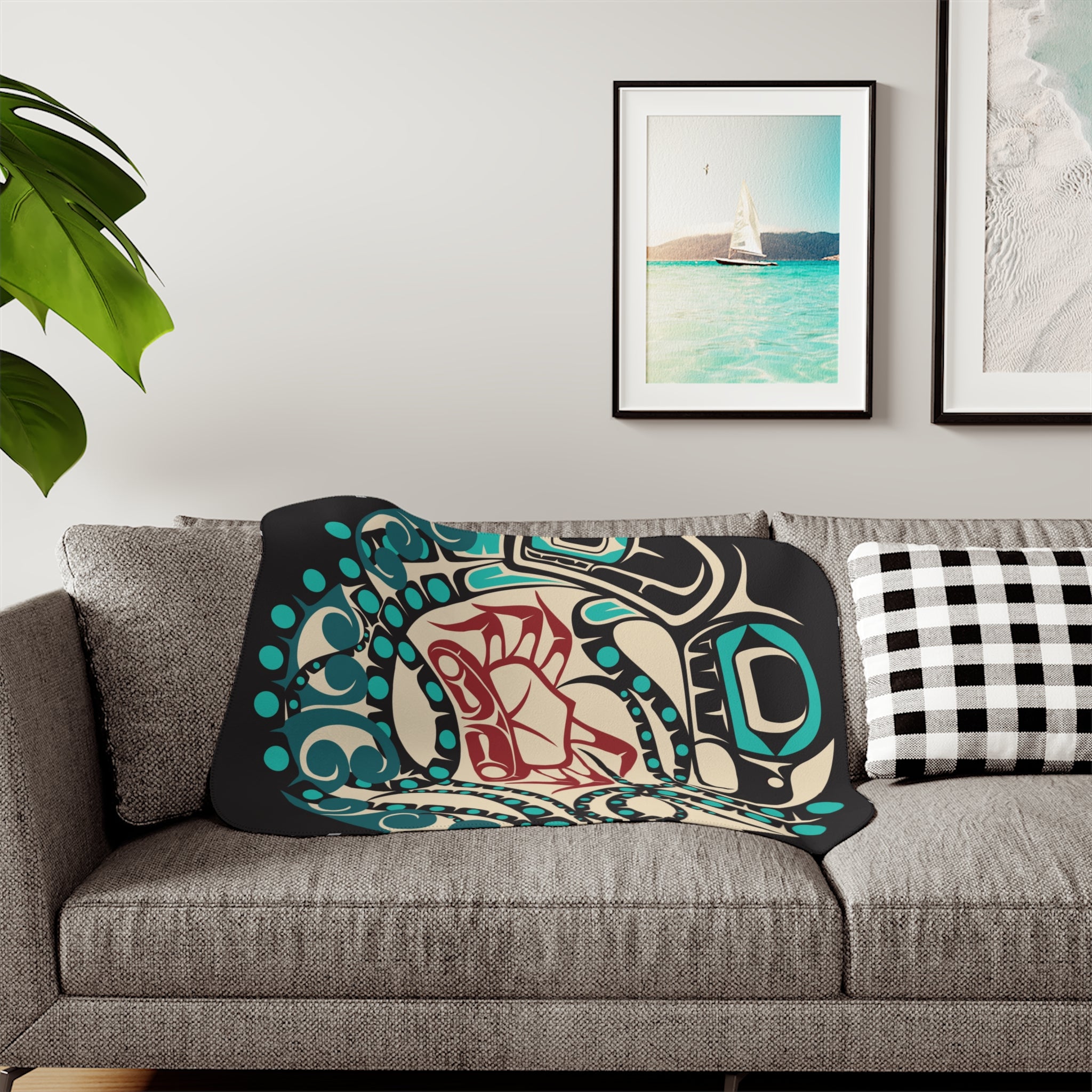 Sherpa Fleece Blanket - Classic Tribal Octopus - Northern Spiritlines™