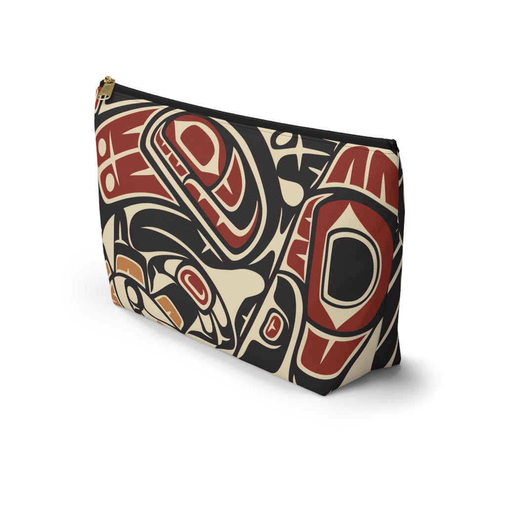 Travel Accessory Zipper Pouch - Classic Tribal Raven Print - Northern Spiritlines™