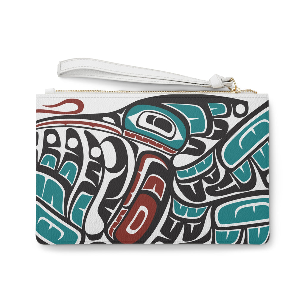 Zipper Wristlet Clutch Bag - Classic Tribal Hummingbird Print - Northern Spiritlines™