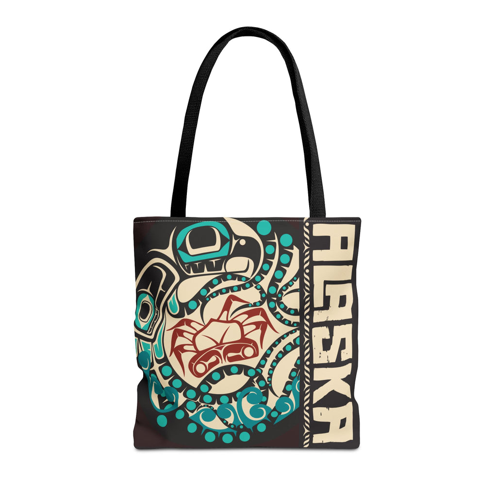 Canvas Tote Bag - Style No. 1 Rustic Alaska Tribal Octopus - AK State Line™ Collection