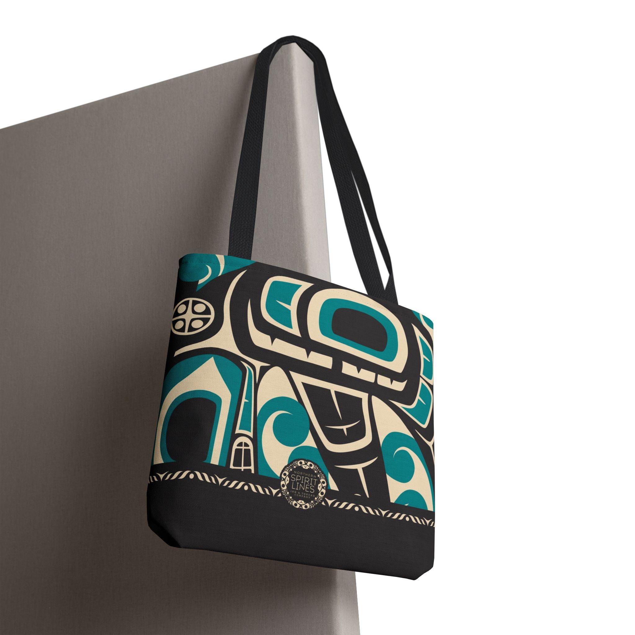Canvas Tote Bag - Classic Tribal Orca Print with Tribal End Cap - Northern Spiritlines™