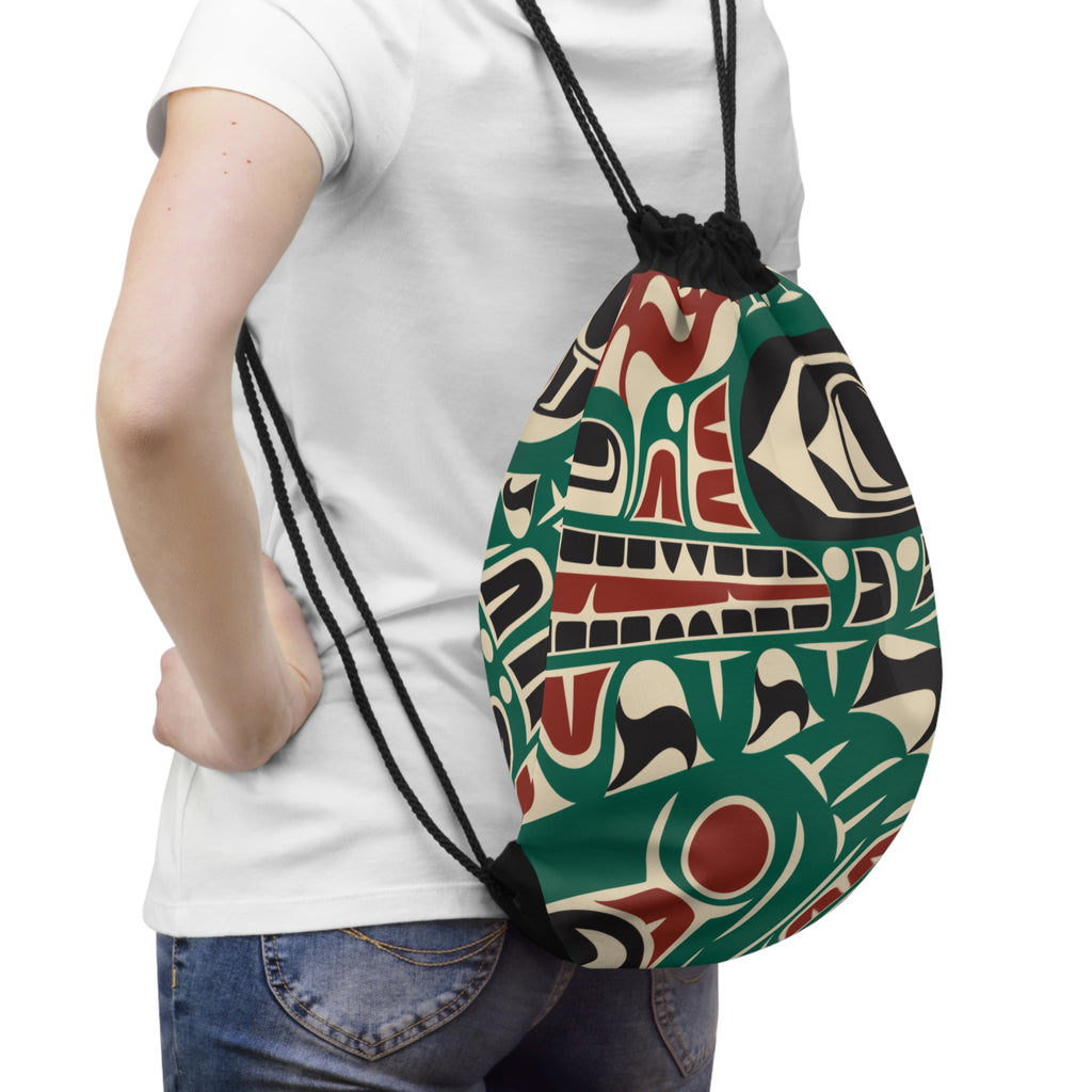 Drawstring Bag - Classic Tribal Sea Monster - Northern Spiritlines™