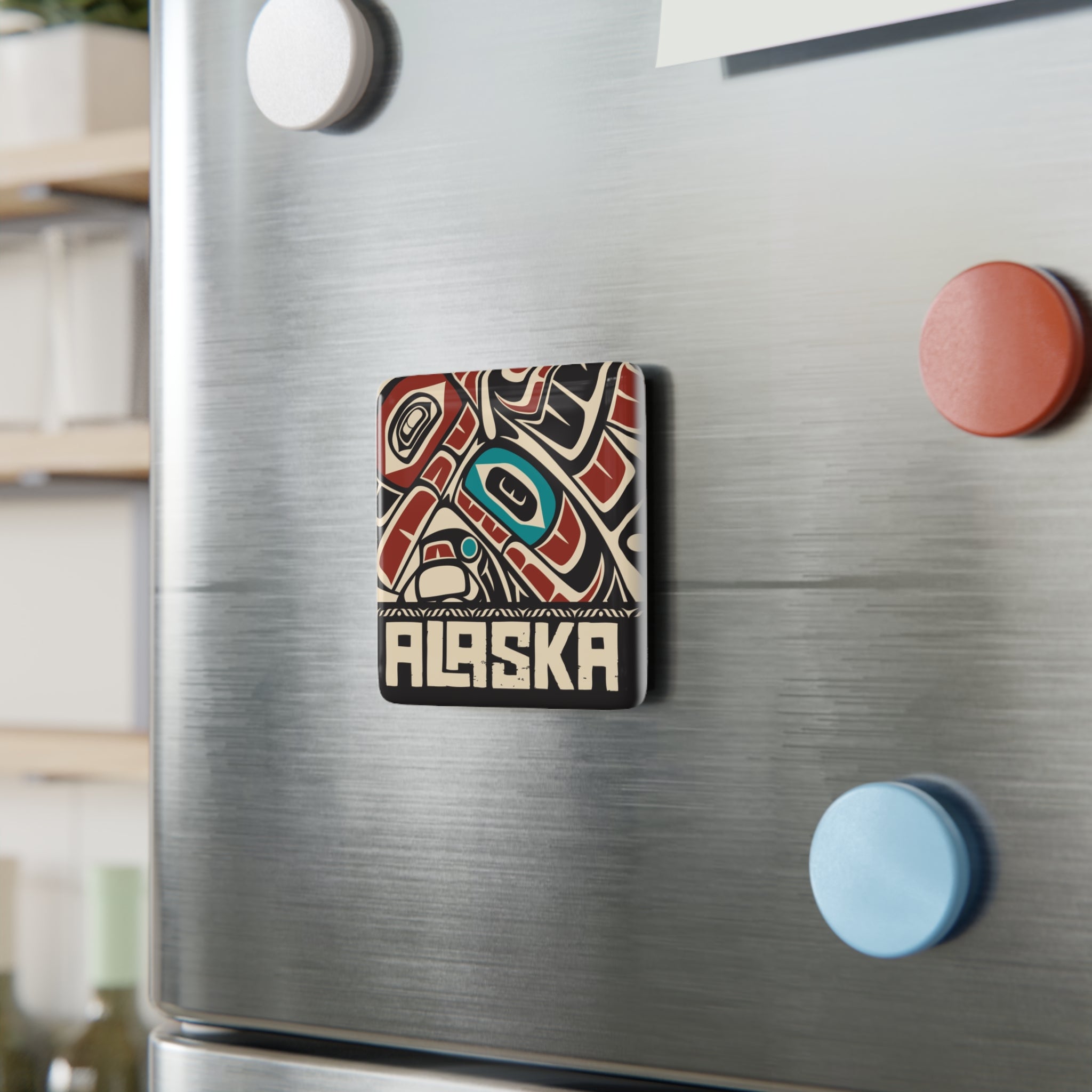 Porcelain Magnet - Alaska Tribal Eagle - AK State Line™ Collection