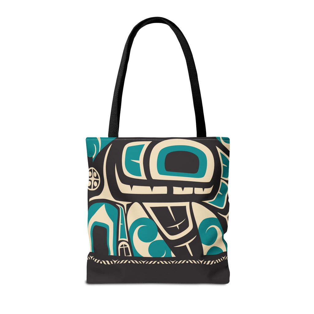 Canvas Tote Bag - Classic Tribal Orca Print with Tribal End Cap - Northern Spiritlines™