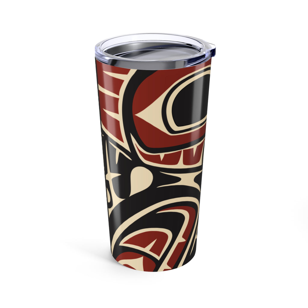 20 oz. Stainless Steel Tumbler w/ Lid - Classic Tribal Raven Print - Northern Spiritlines™