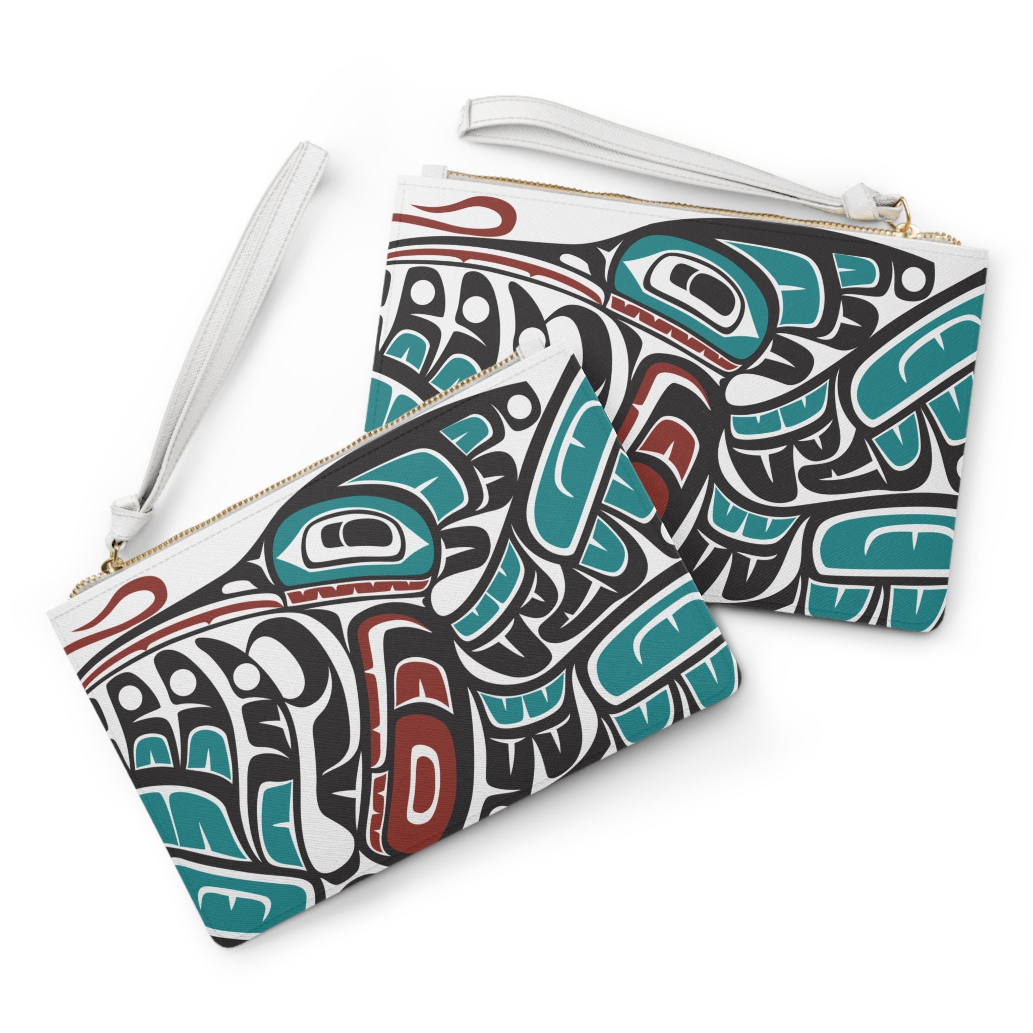 Zipper Wristlet Clutch Bag - Classic Tribal Hummingbird Print - Northern Spiritlines™