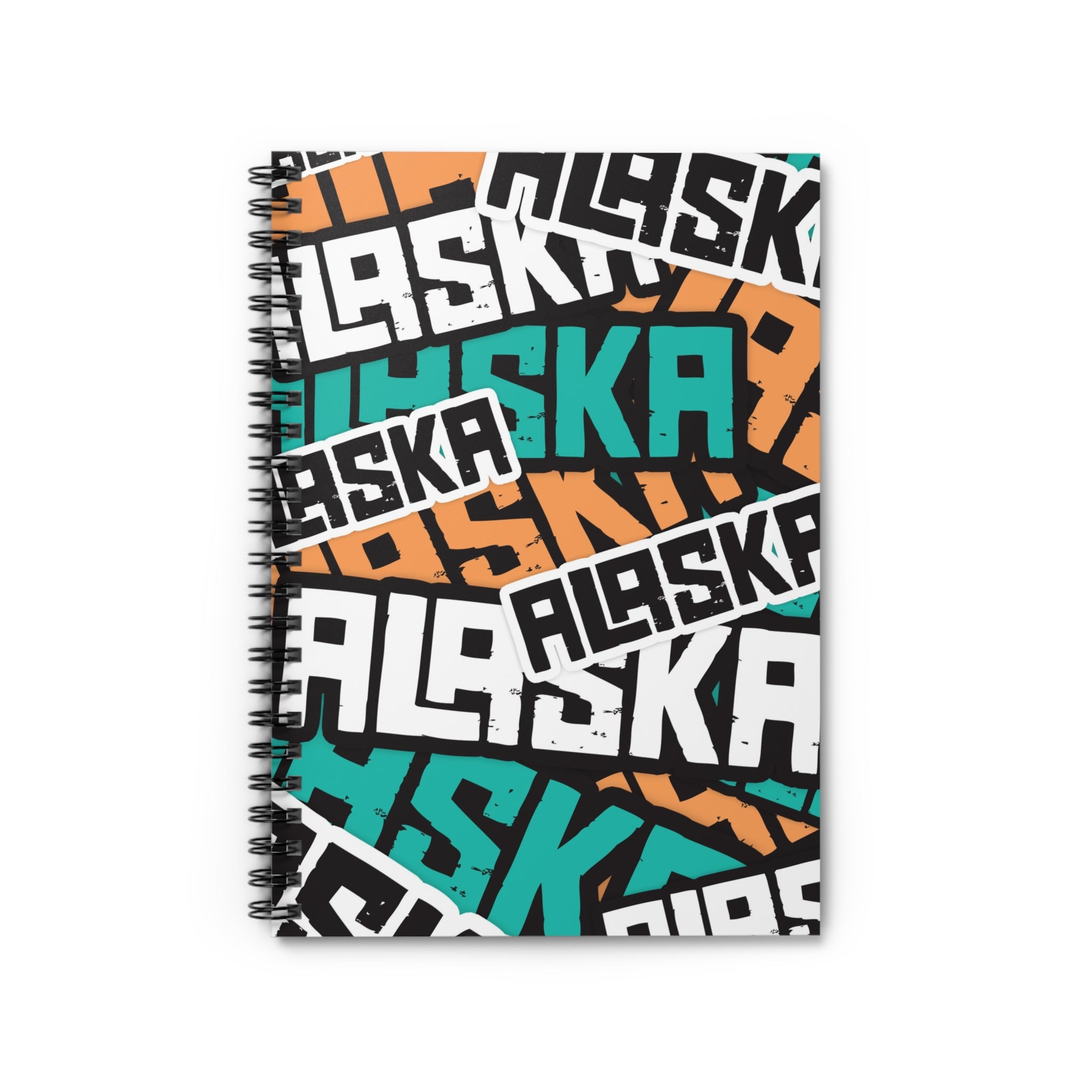 Spiral Notebook, Journal - AK Sticker Bomb - AK State Line™ Collection