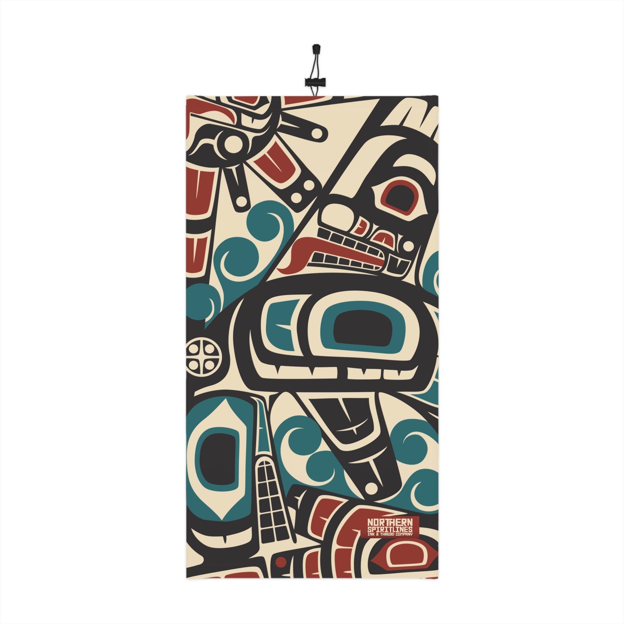 Neck Gaiter, Headband with Drawstring - Classic Tribal Orca Print - Northern Spiritlines™