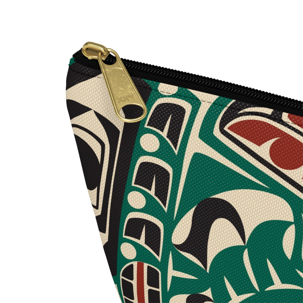Travel Accessory Zipper Pouch - Rustic Alaska Tribal Sea Monster - AK State Line™ Collection