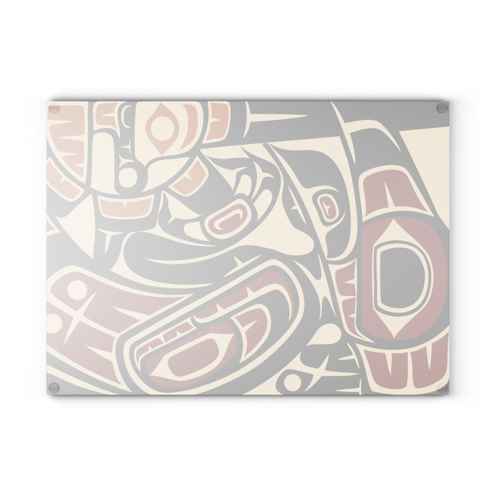 Glass Cutting Board - Classic Tribal Raven Print - Northern Spiritlines™