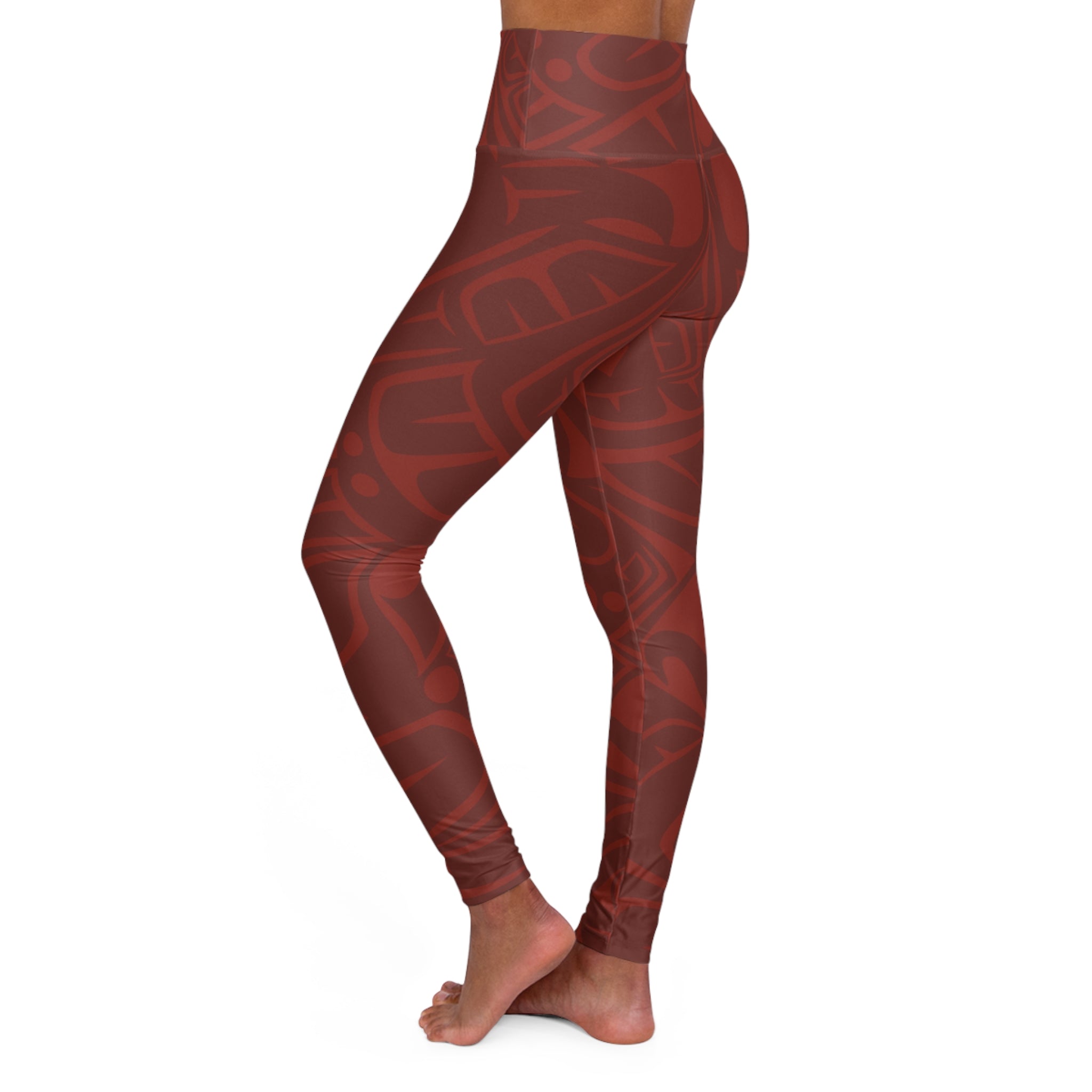 High Waisted Legging, Yoga Pant | Classic Tribal Print in Raven Red | Spiritline Outfitters™