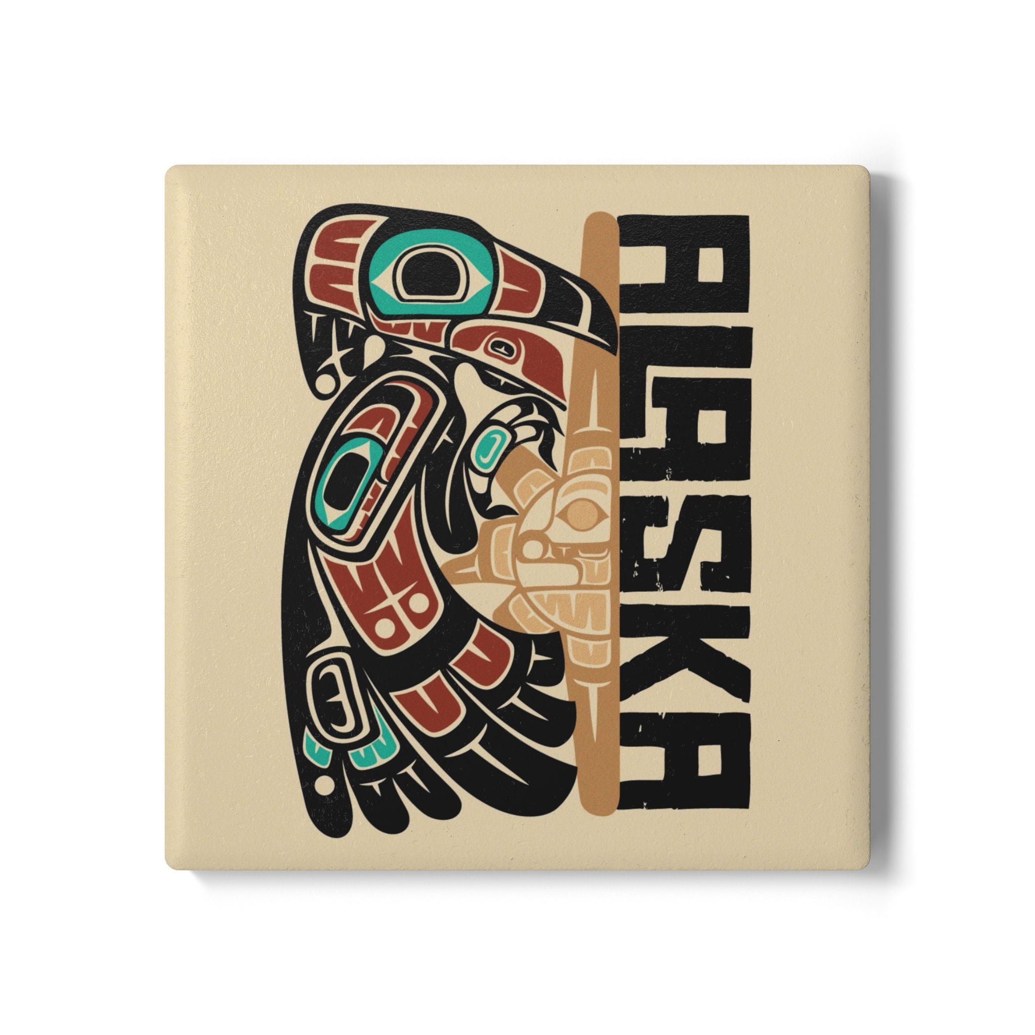 Ceramic Coaster | Alaska Tribal Raven & Sun | Stateline Collection