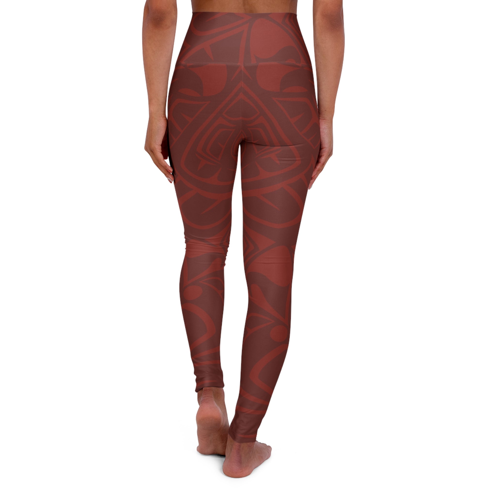 High Waisted Legging, Yoga Pant | Classic Tribal Print in Raven Red | Spiritline Outfitters™