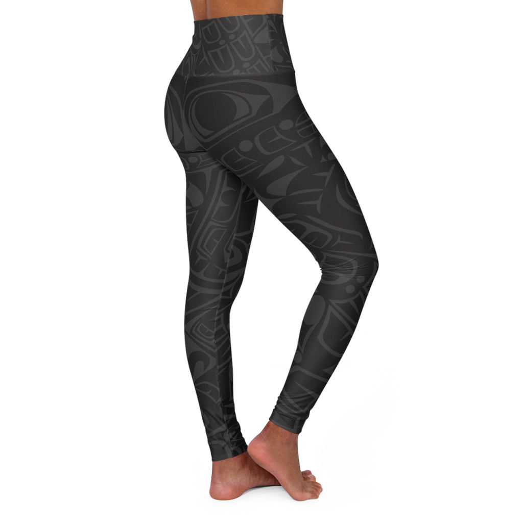 HIgh Waisted Leggings, Yoga Pant - Classic Smoky Tribal Print - Northern Spiritlines™