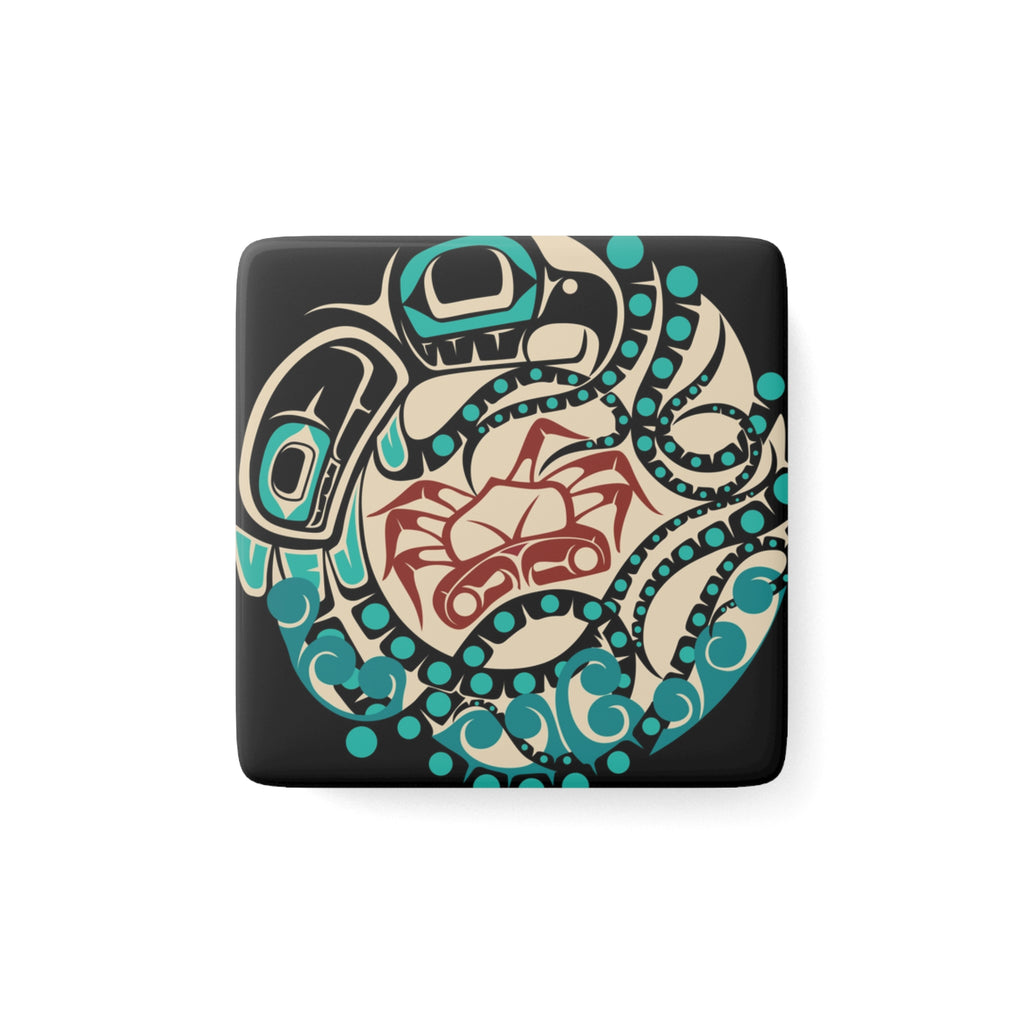 2x2 Ceramic Magnet | Classic Tribal Octopus