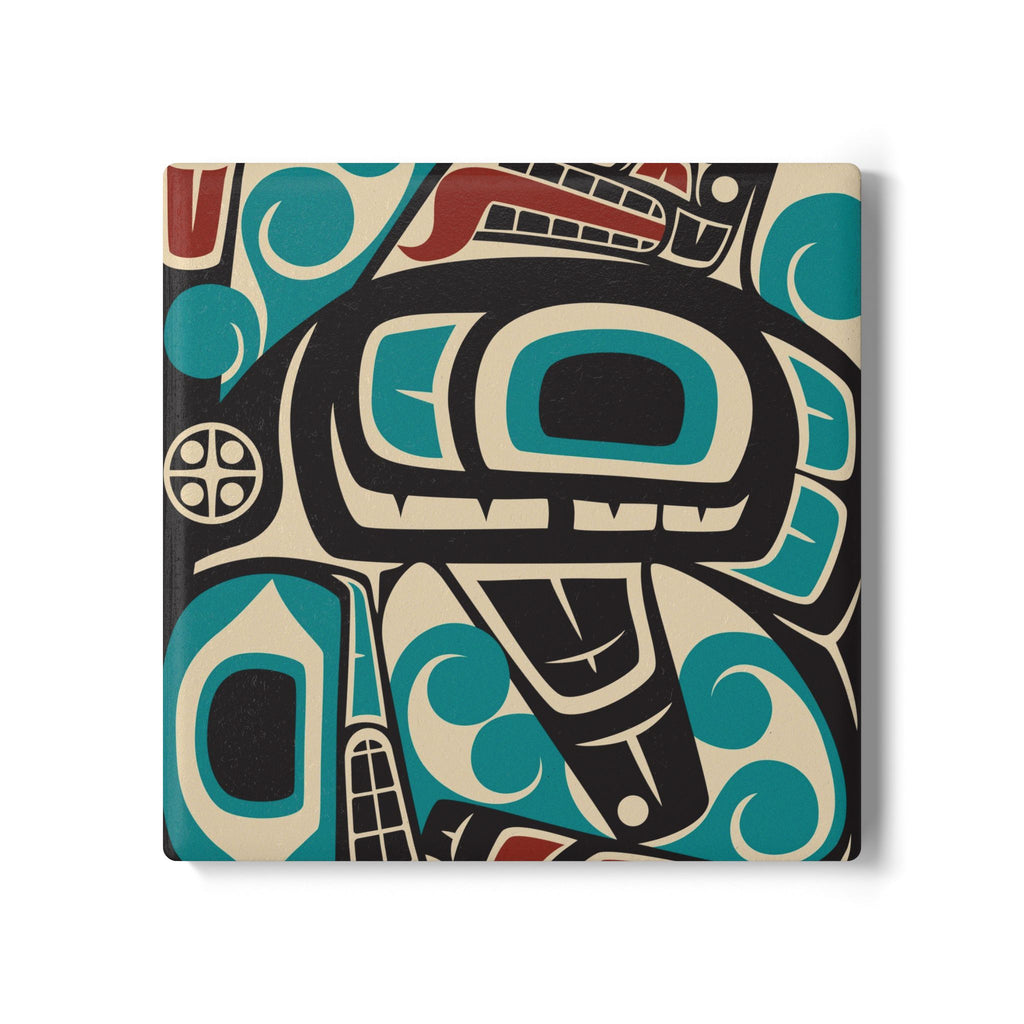 Ceramic Coaster - Classic Tribal Orca Print - Northern Spiritlines™