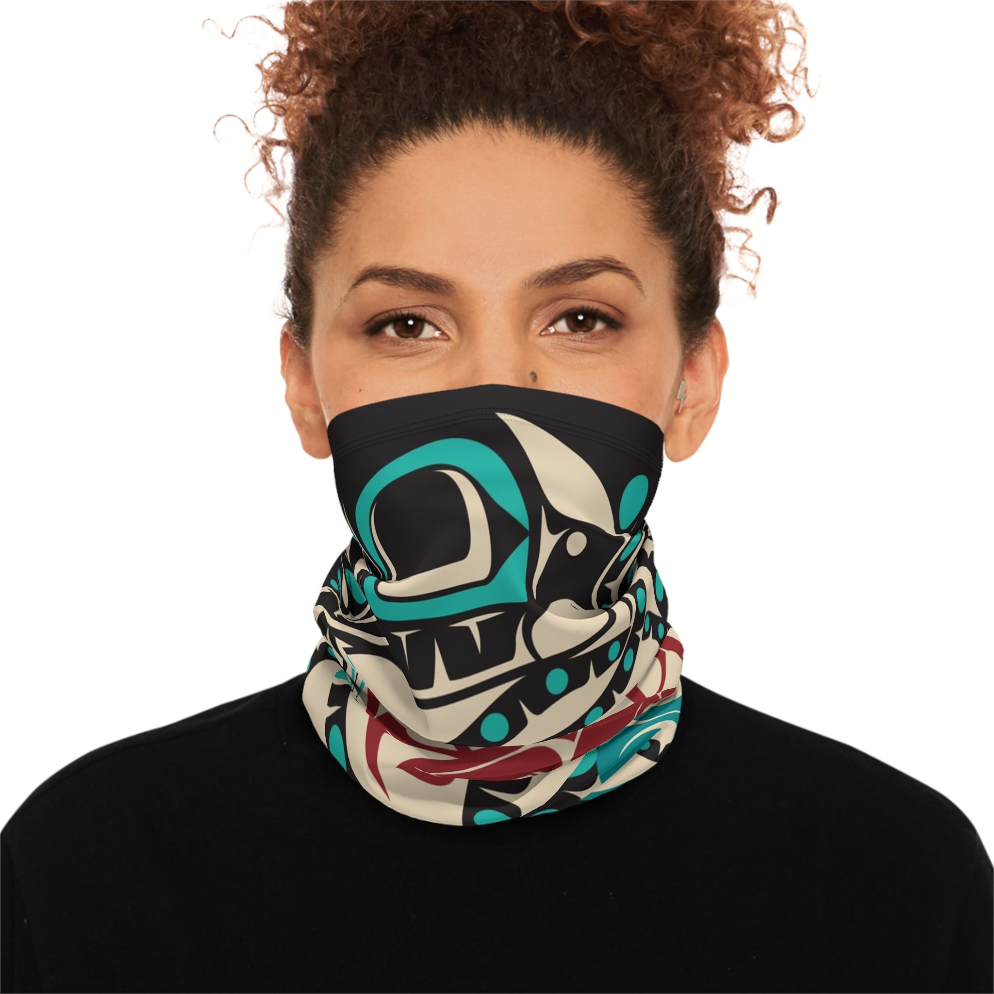 Neck Gaiter, Headband with Drawstring - Classic Tribal Octopus Print - Northern Spiritlines™