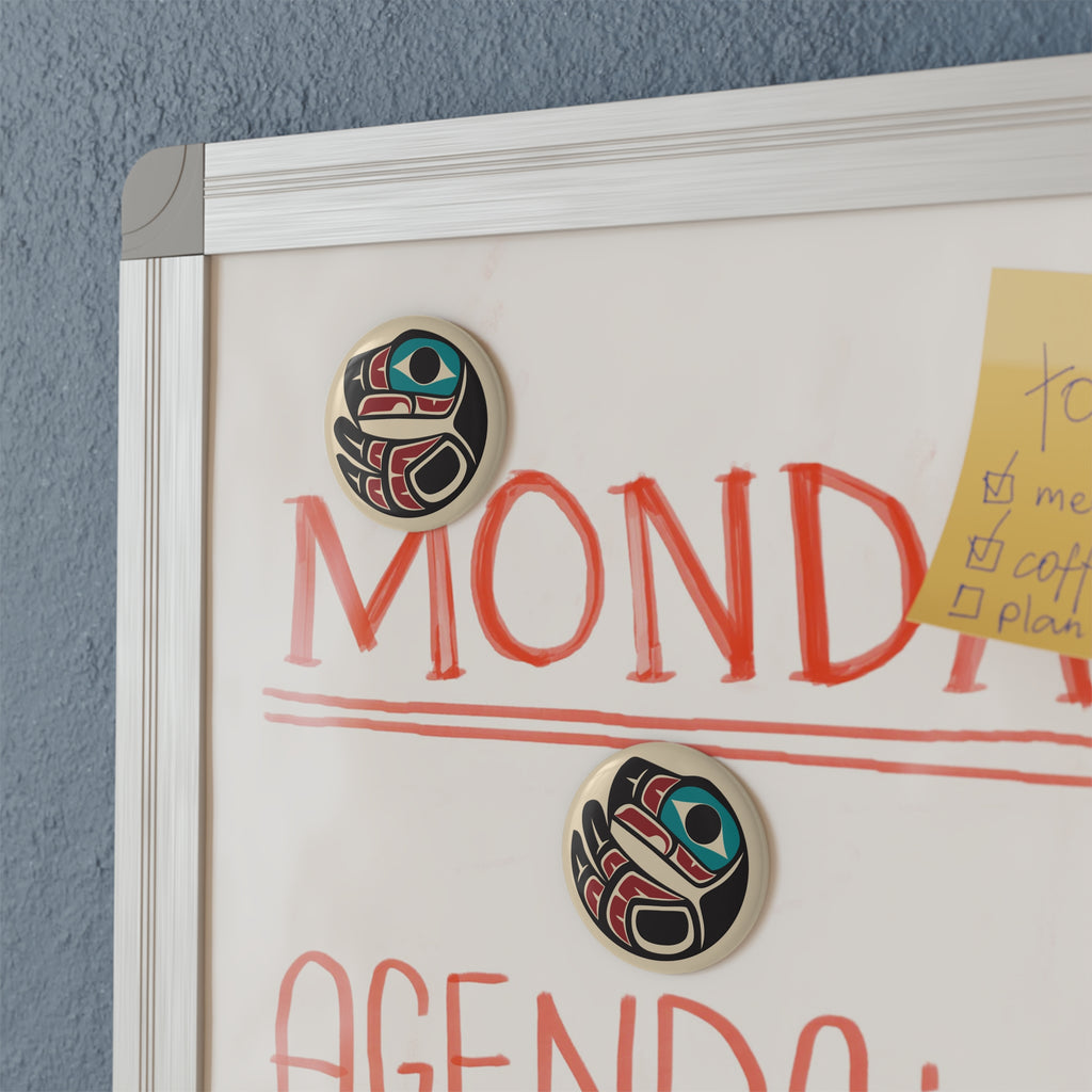 Round Metal Magnet (1 & 10 pcs) - Classic Tribal Eagle Print - Northern Spiritlines™