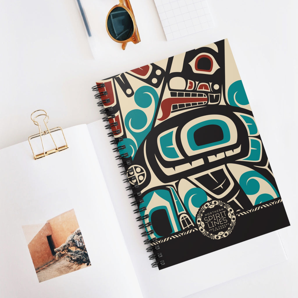Spiral Notebook, Journal - Classic Tribal Orca Print - Northern Spiritlines™
