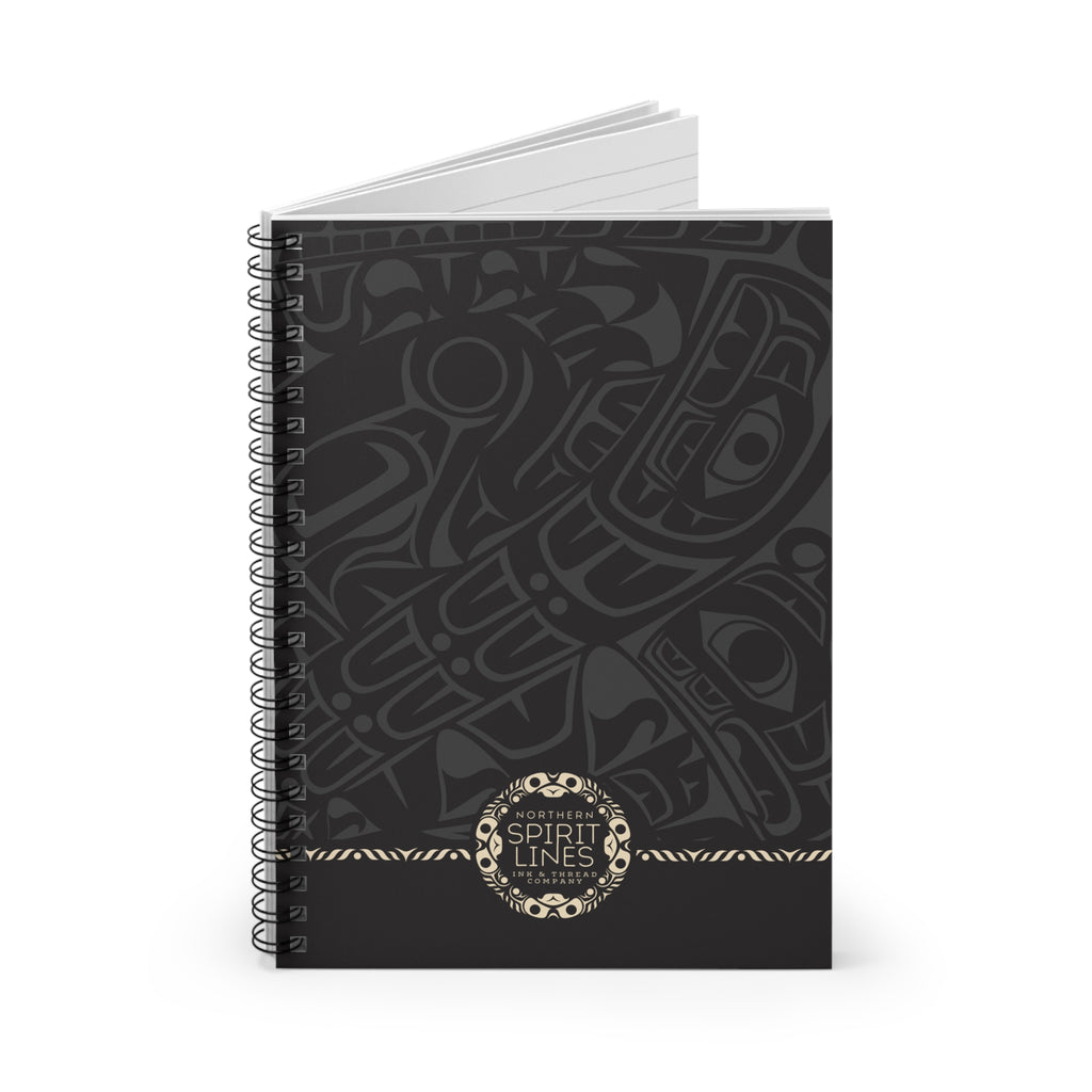 Spiral Notebook, Journal - Classic Smoky Tribal Print - Northern Spiritlines™