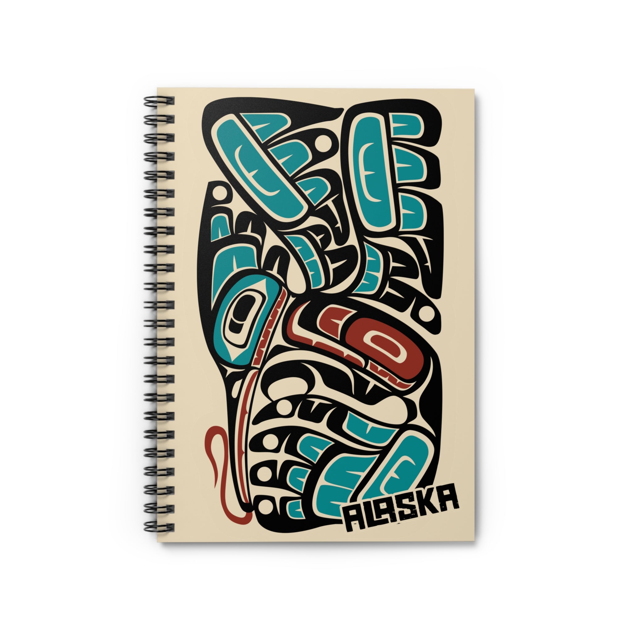 Spiral Notebook, Journal - Alaska Tribal Hummingbird - AK State Line™ Collection