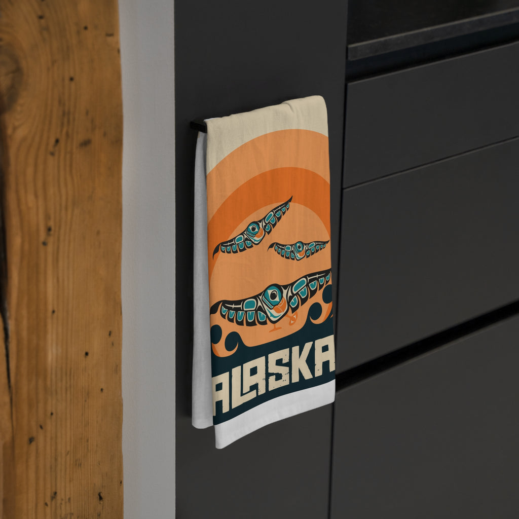 Cotton Tea Towel - Classic Tribal Puffins - AK State Line™ Collection