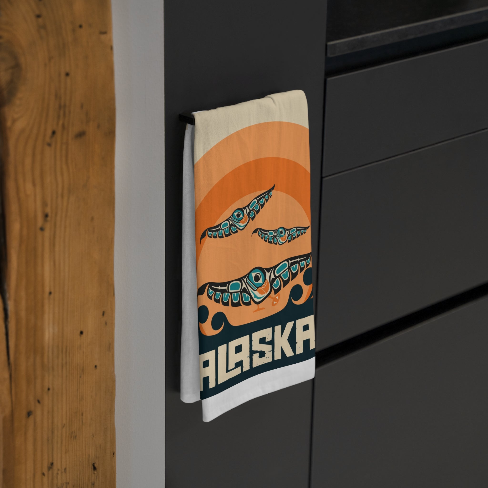 Cotton Tea Towel - Classic Tribal Puffins - AK State Line™ Collection