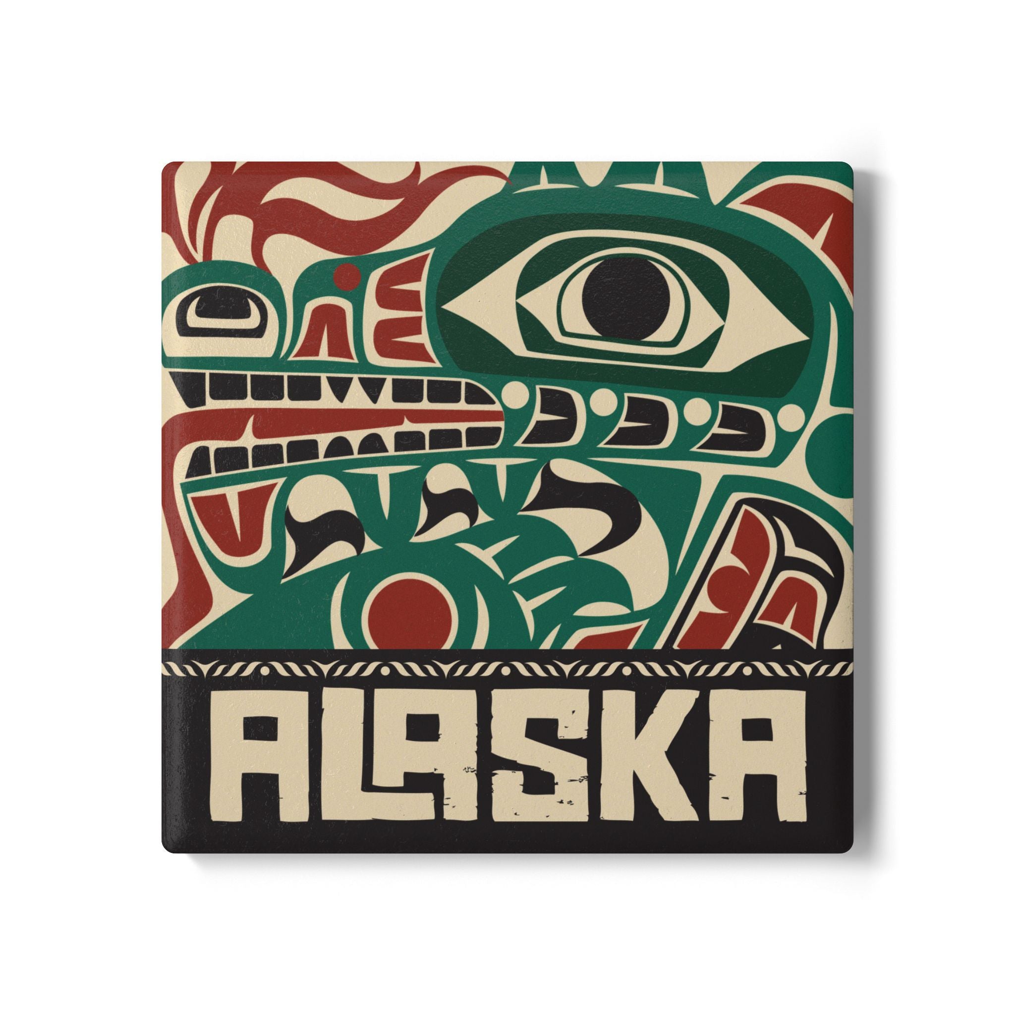 Ceramic Coaster - Rustic Alaska Sea Monster - AK State Line™ Collection