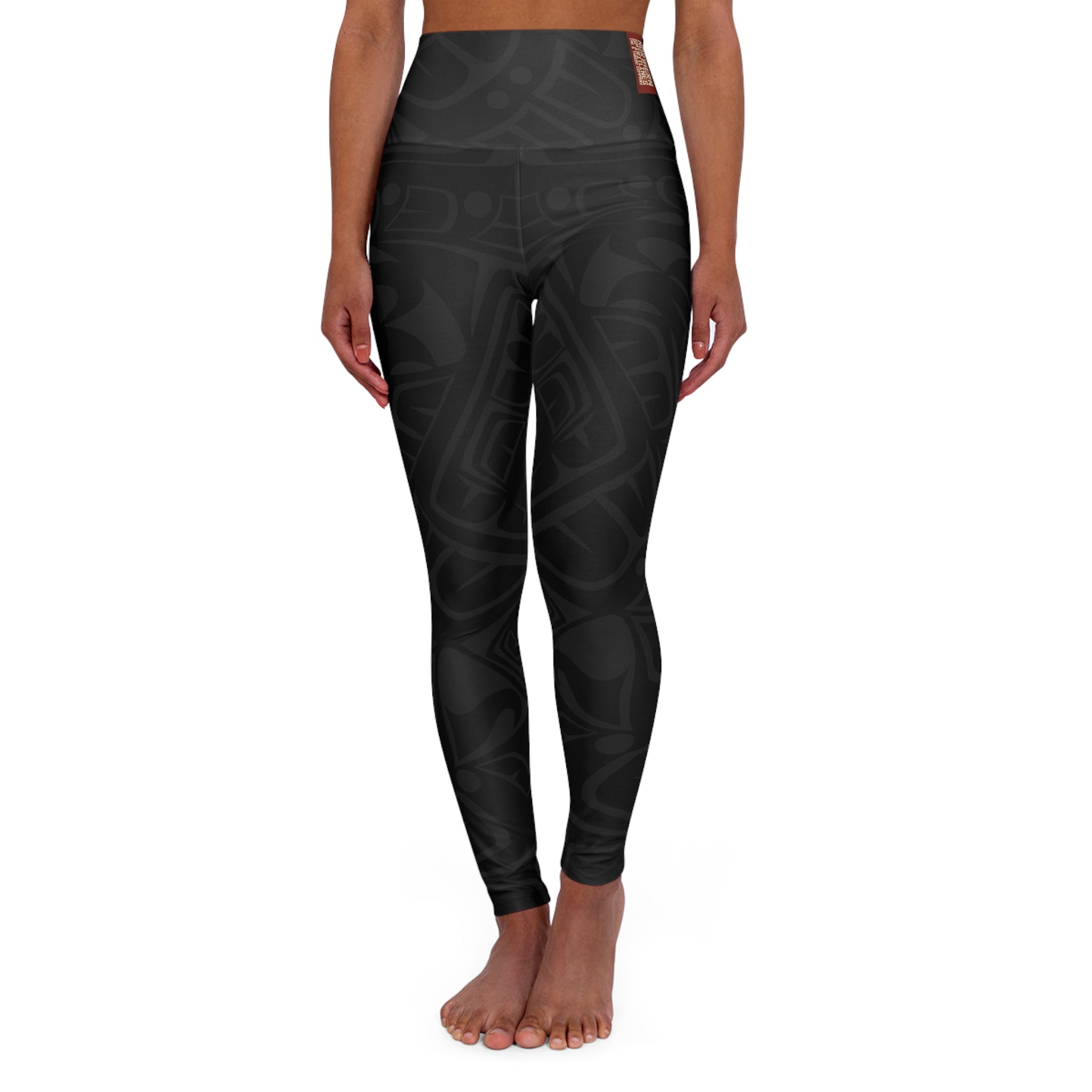 Yoga Pants - High Waisted Leggings - Classic Smoky Tribal Print - Northern Spiritlines™