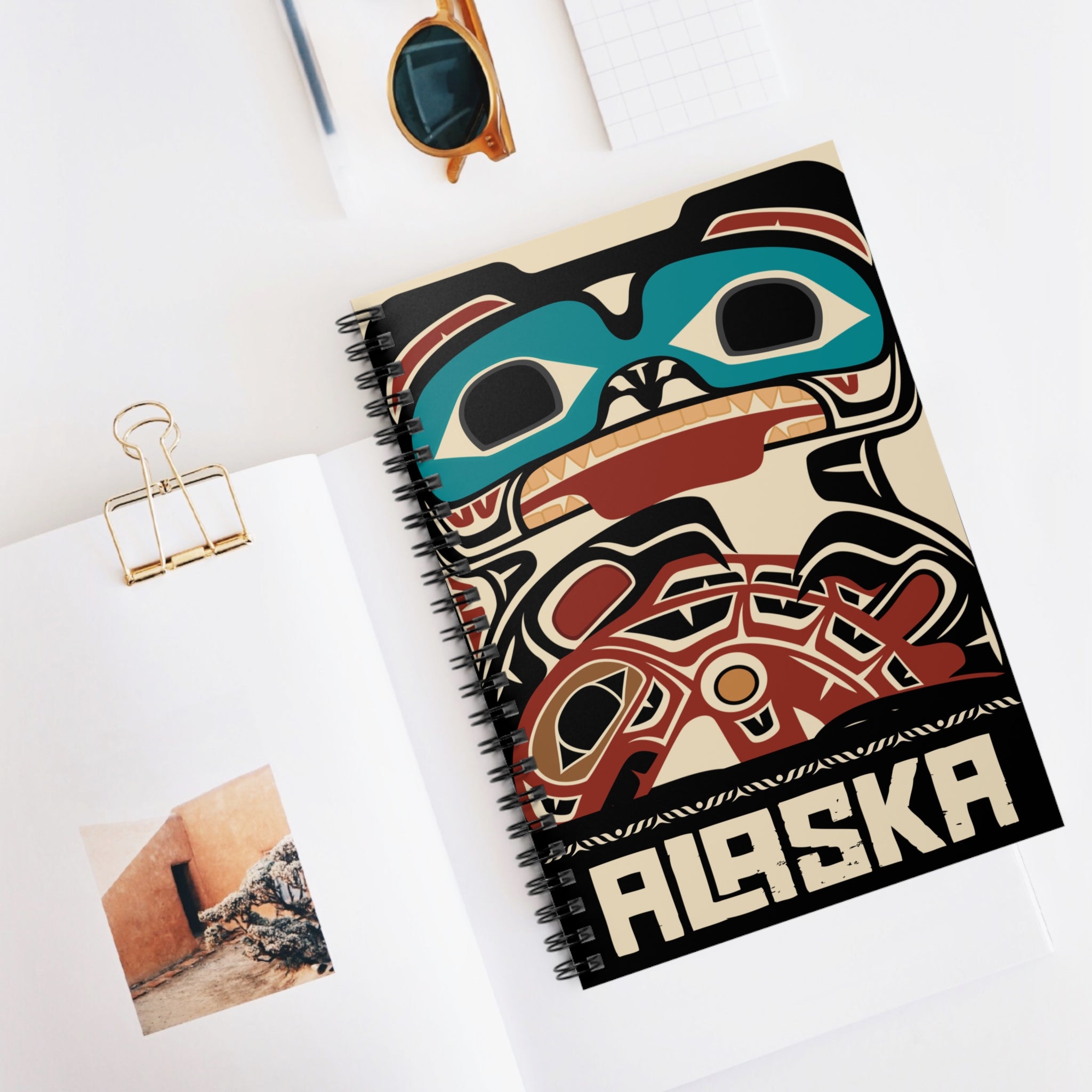 Journal - Spiral Bound |  Alaska Tribal Bear & Salmon | Stateline™ Collection