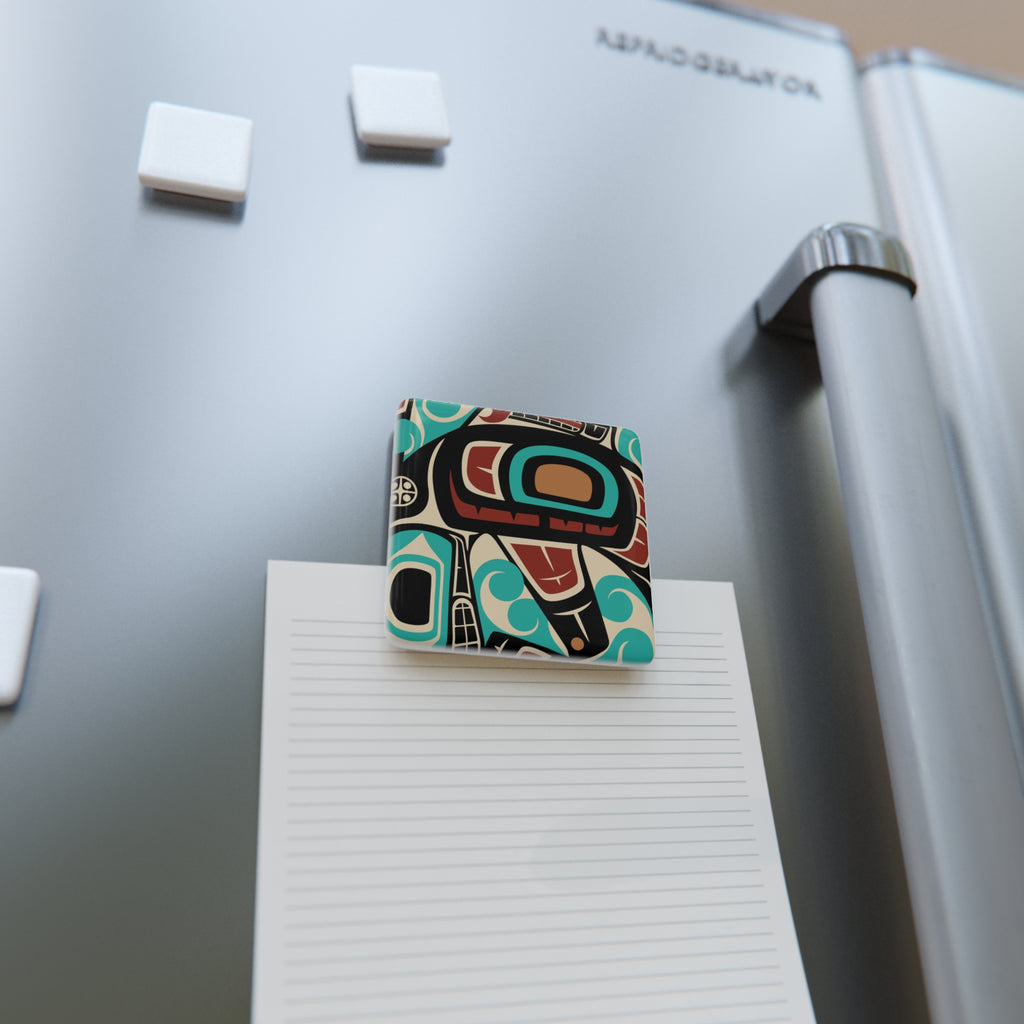 2x2" Ceramic Magnet | Tribal Orca