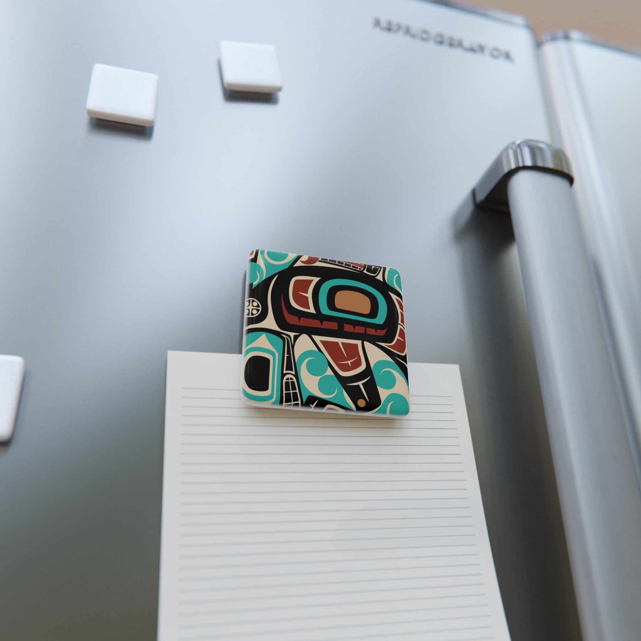 2x2" Ceramic Magnet | Tribal Orca