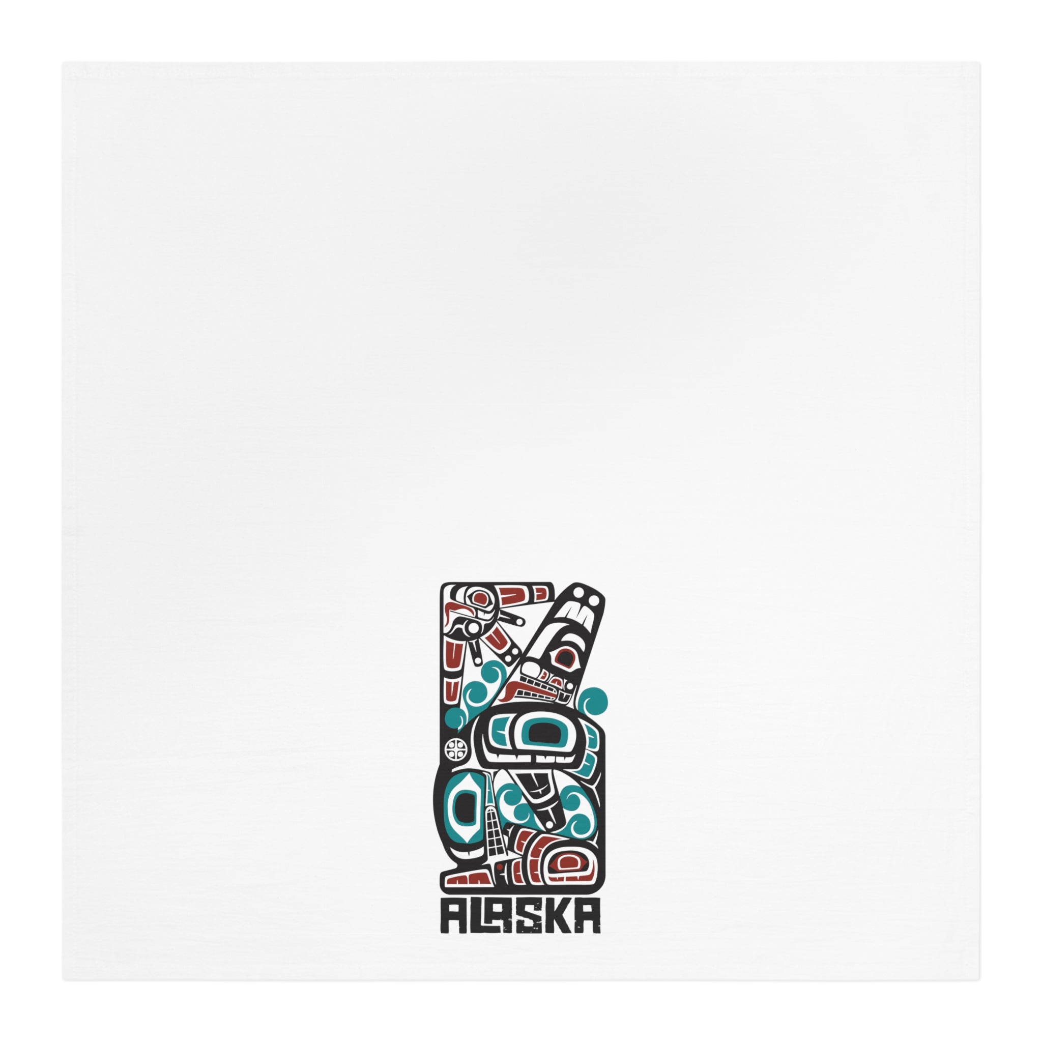 Cotton Tea Towel - Alaska Classic Tribal Orca - AK State Line™ Collection
