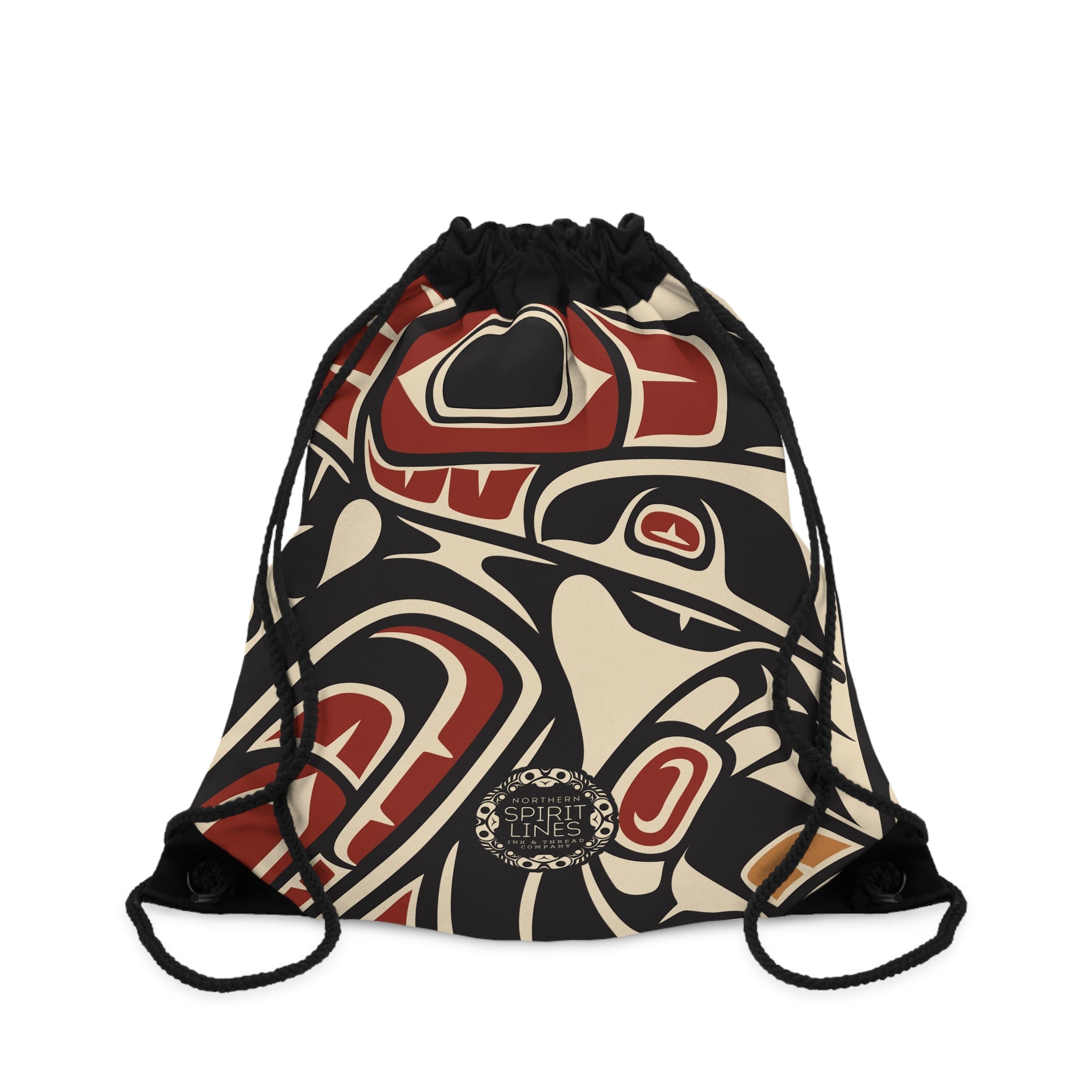 Drawstring Bag - Classic Tribal Raven Print - Northern Spiritlines™