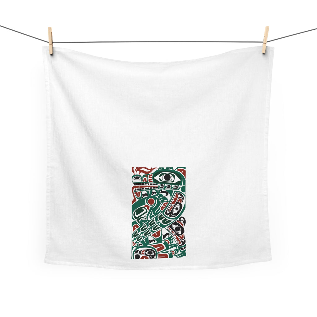 Cotton Tea Towel - Classic Tribal Sea Monster - Northern Spiritlines™