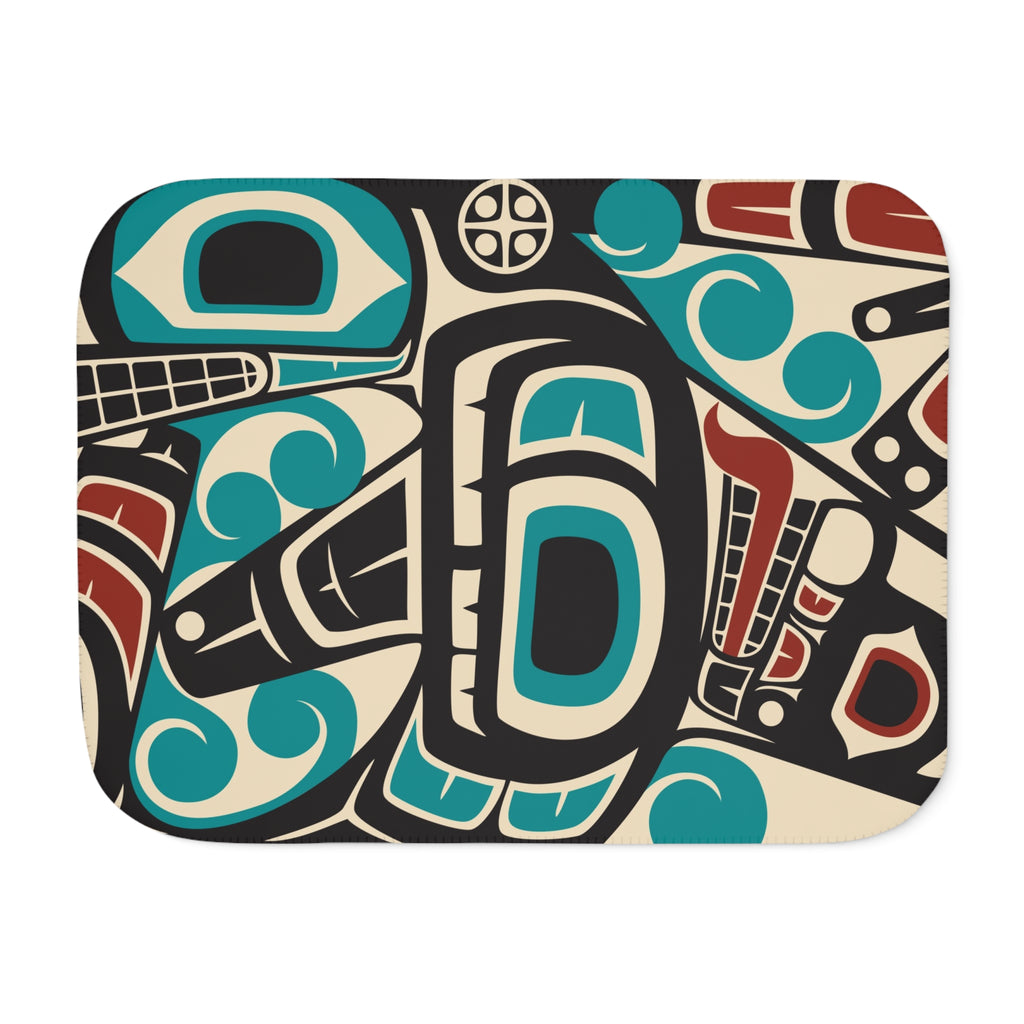 Sherpa Fleece Blanket - Classic Tribal Orca - Northern Spiritlines™
