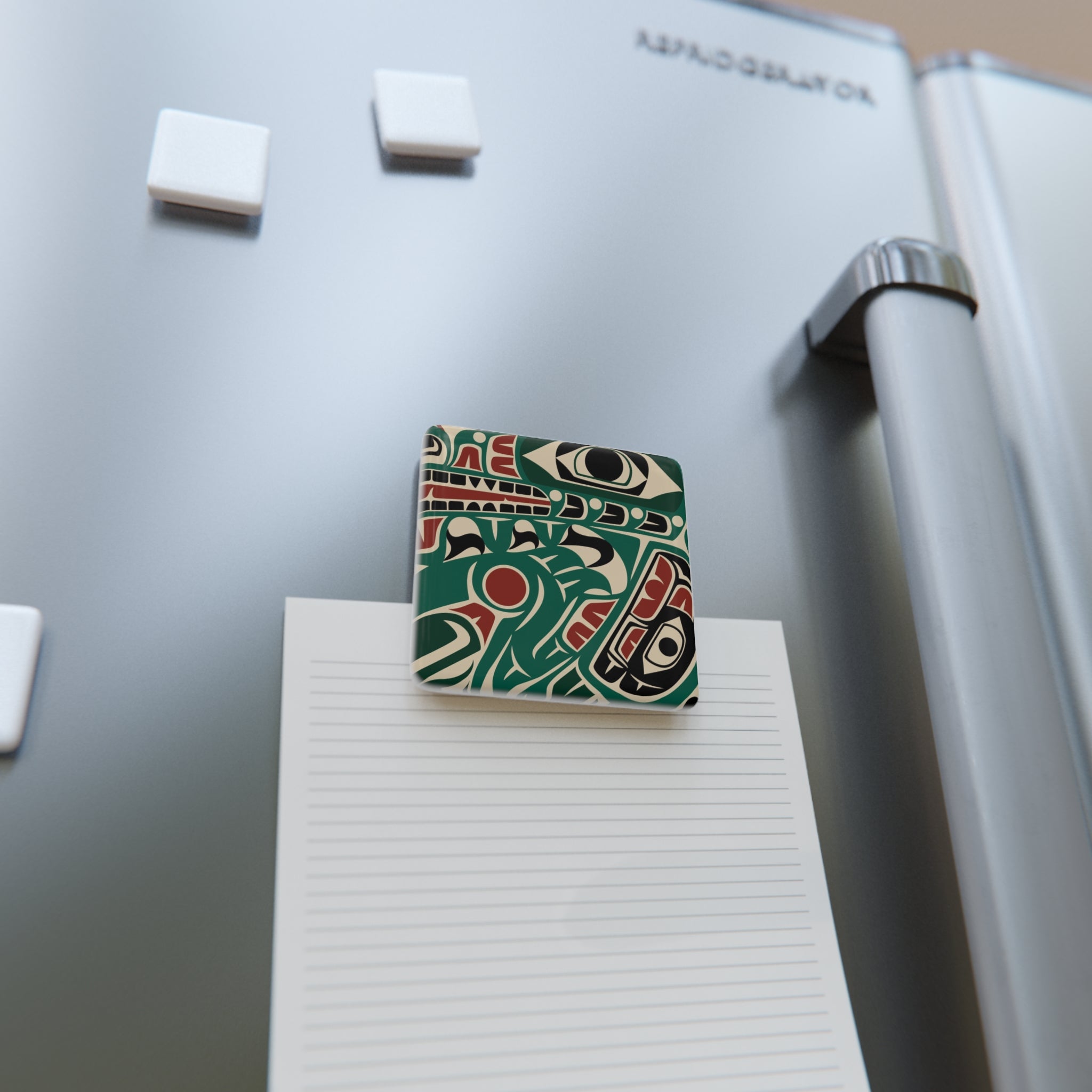 2x2" Ceramic Magnet | Tribal Sea Monster