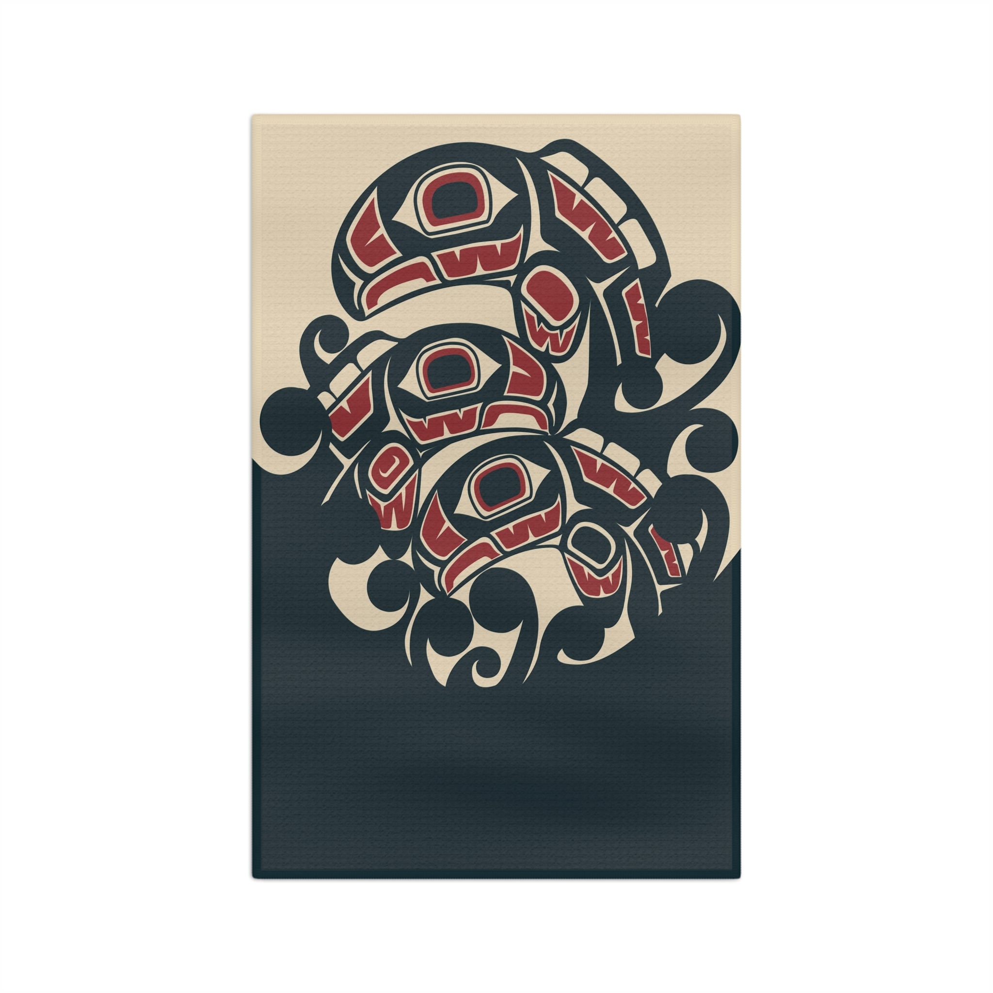 Tea Towel | 18x30" Waffle Weave | Tribal Salmon | Signature Collection