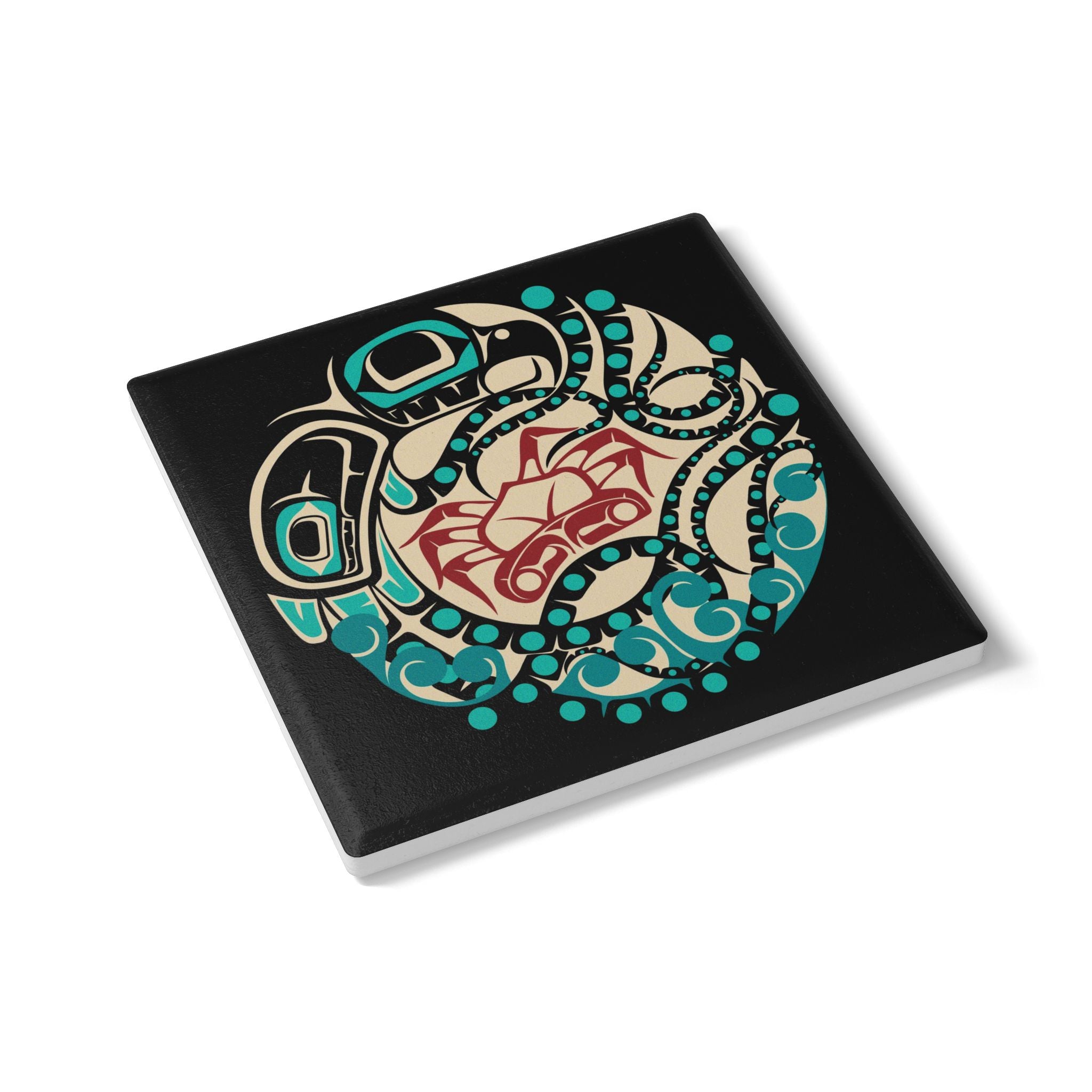 Ceramic Coaster - Classic Tribal Octopus Print - Northern Spiritlines™