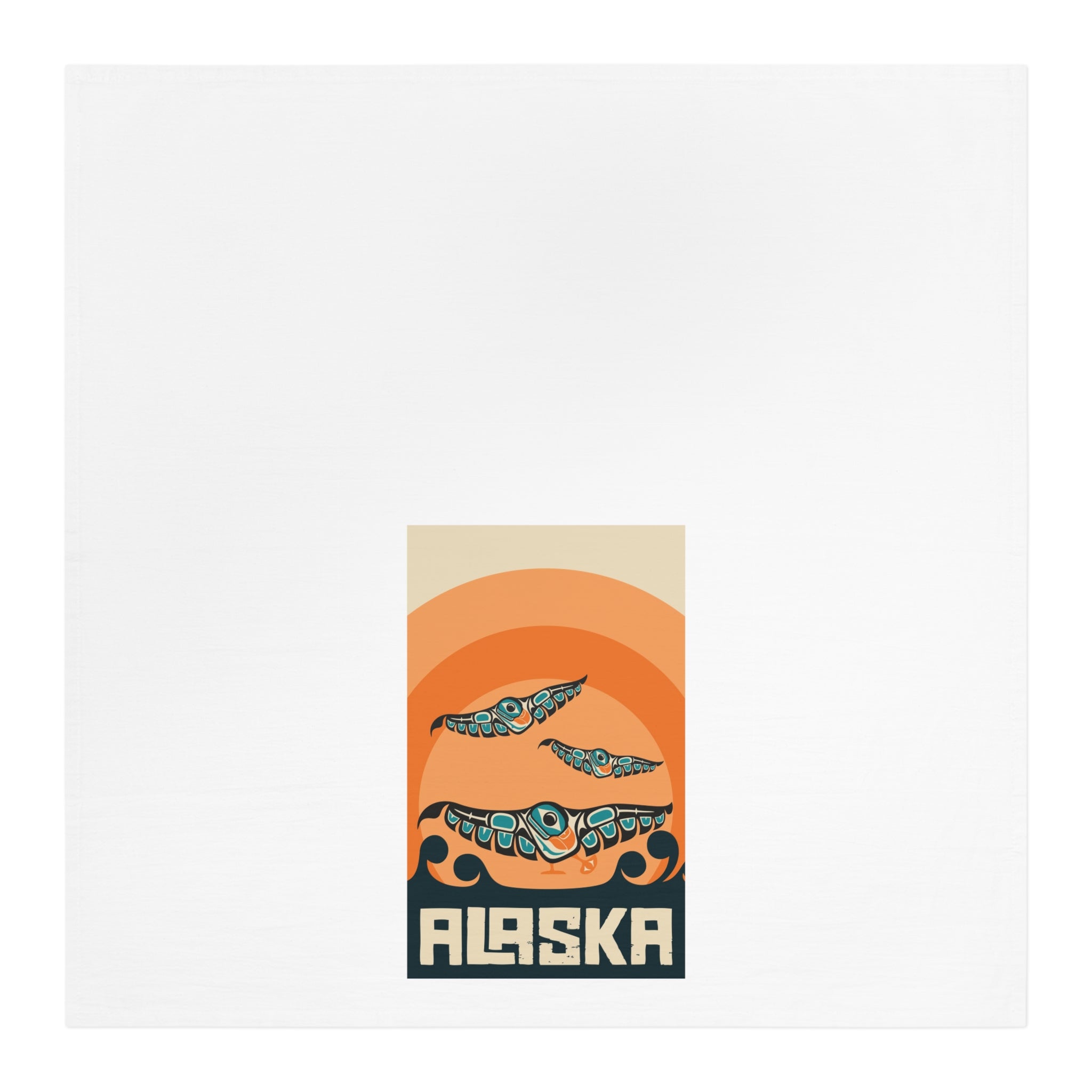 Cotton Tea Towel - Classic Tribal Puffins - AK State Line™ Collection