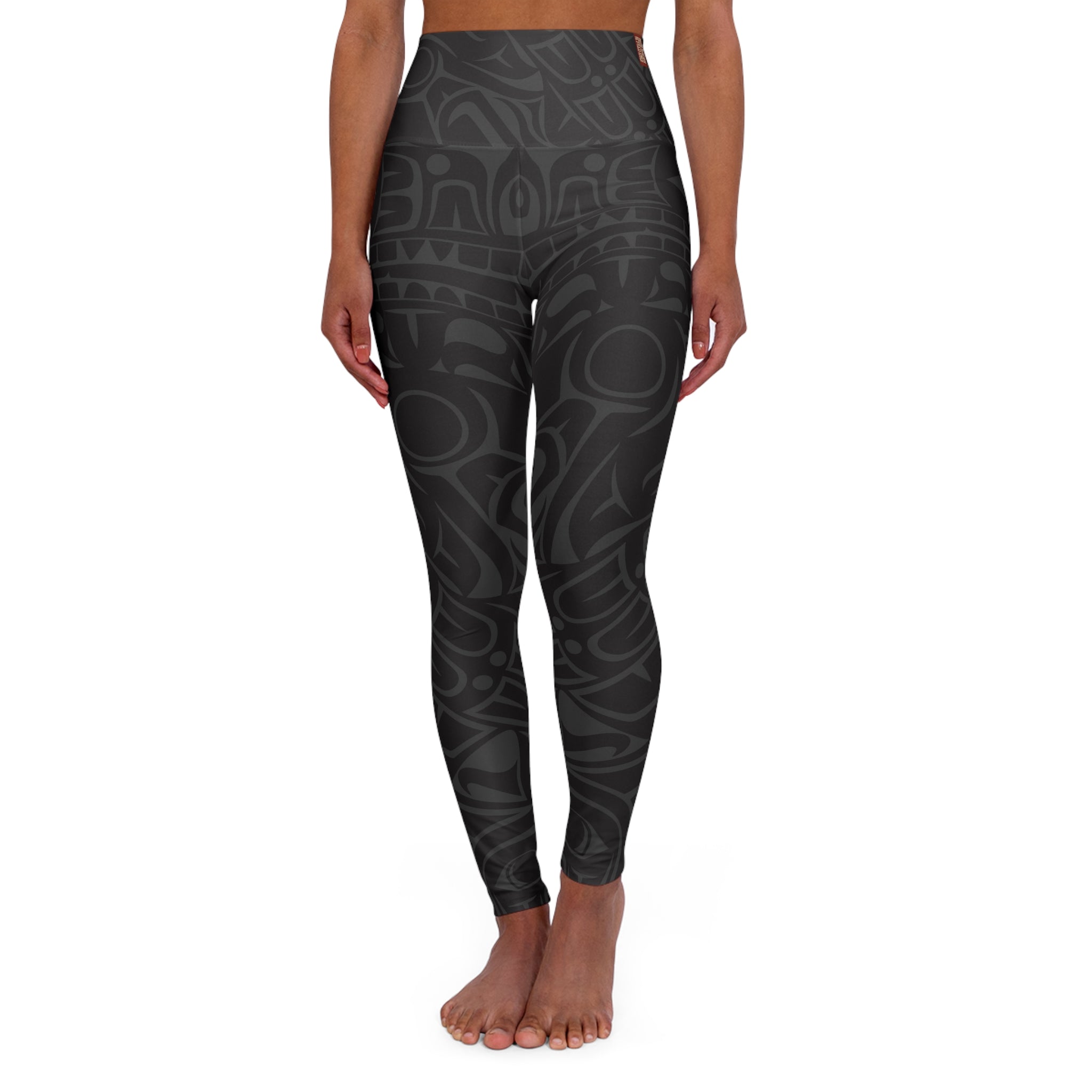 HIgh Waisted Leggings, Yoga Pant - Classic Smoky Tribal Print - Northern Spiritlines™