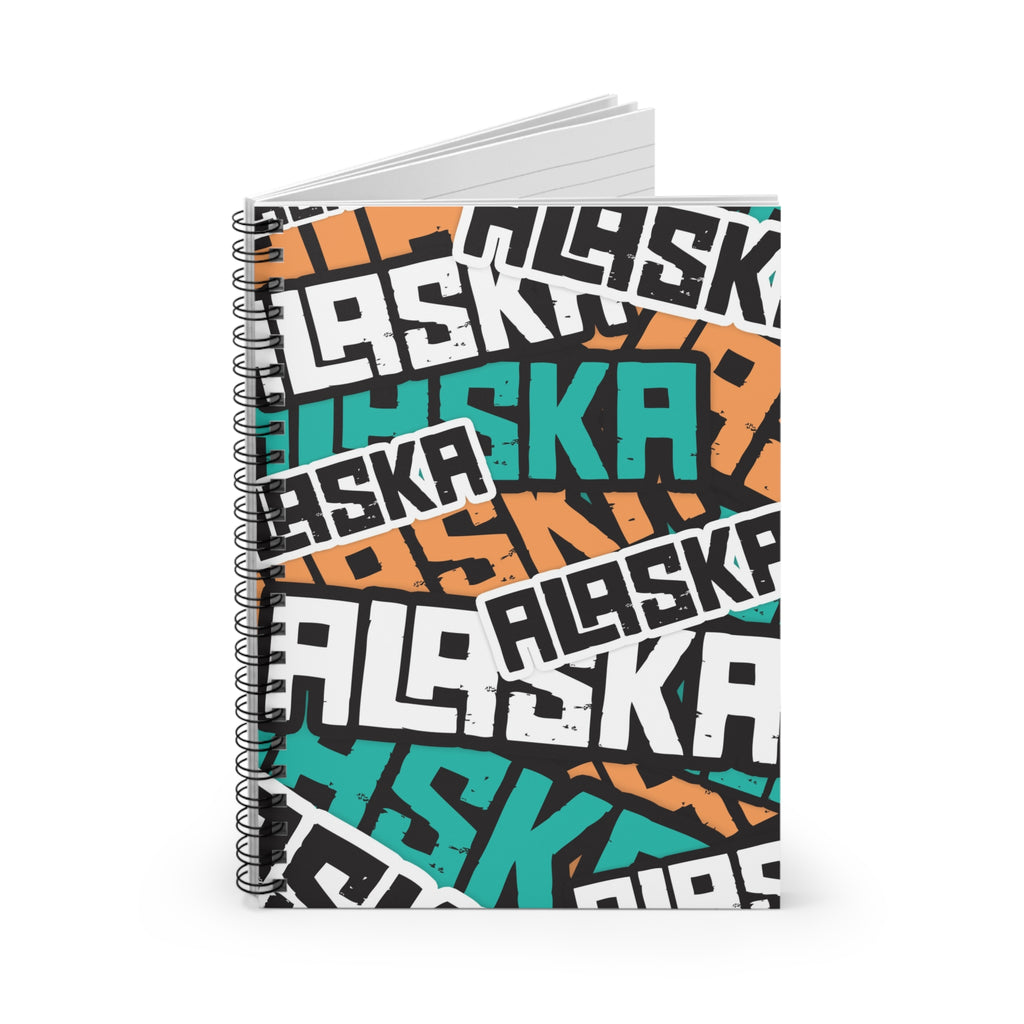 Spiral Notebook, Journal - AK Sticker Bomb - AK State Line™ Collection