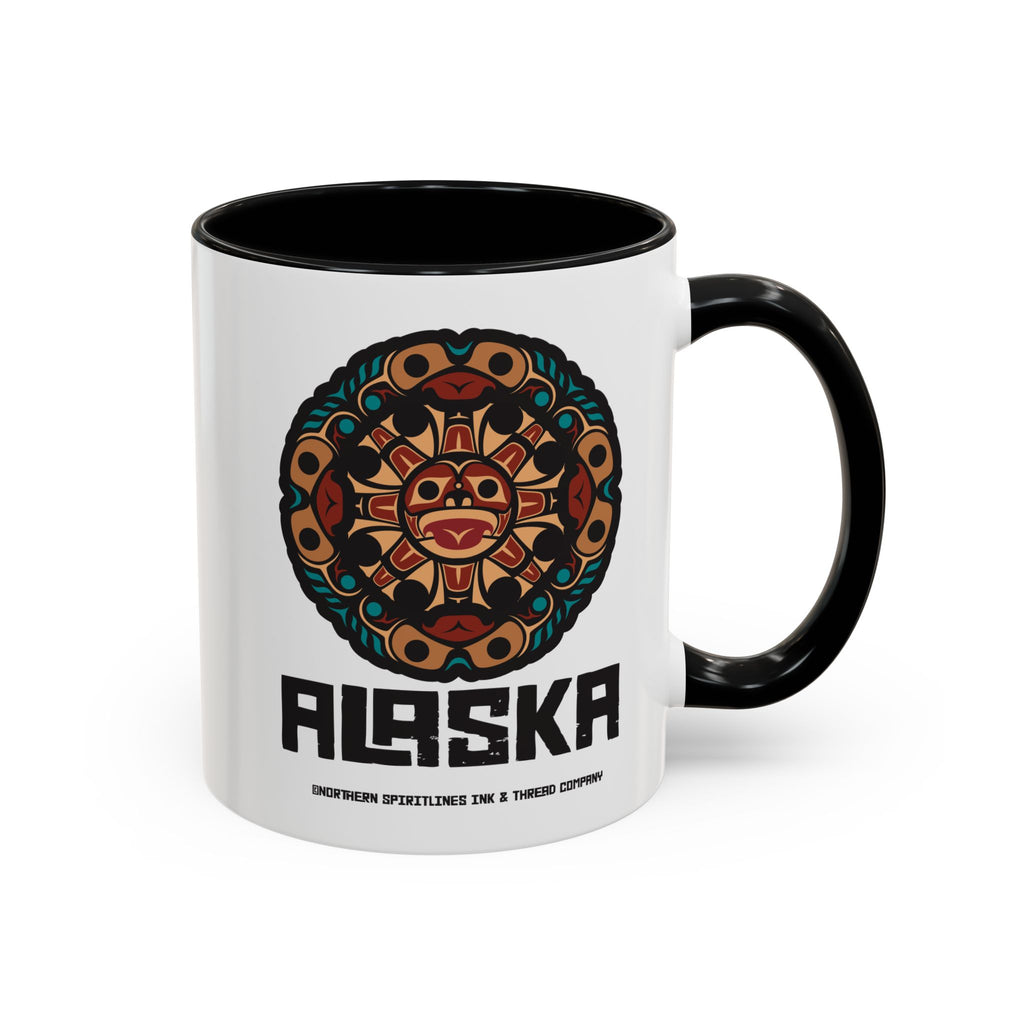 11 oz. Coffee Mug - Alaska Tribal Sun (Multicolorl) AK State Line™ Collection