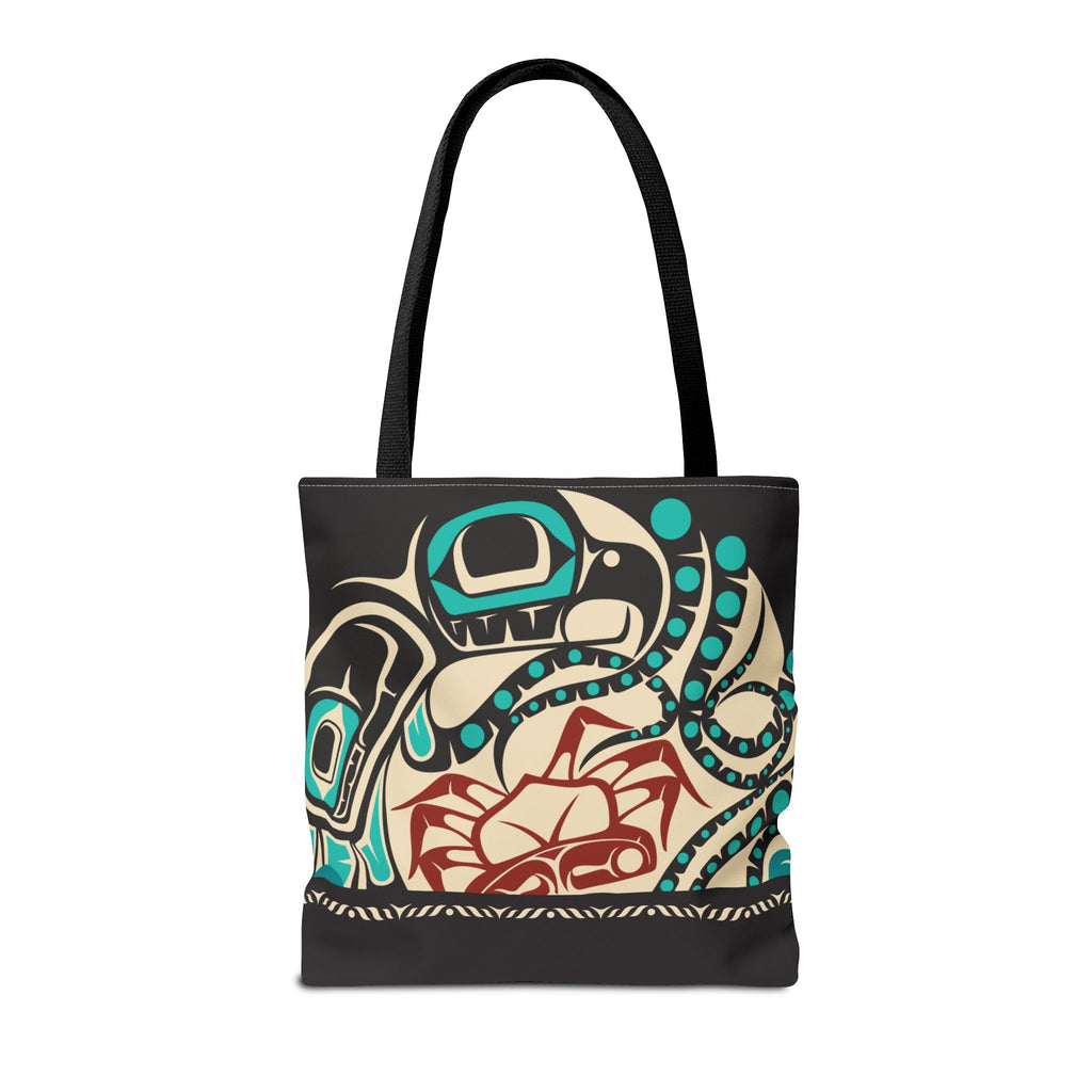 Canvas Tote Bag - Classic Tribal Octopus Print with Tribal End Cap - Northern Spiritlines™