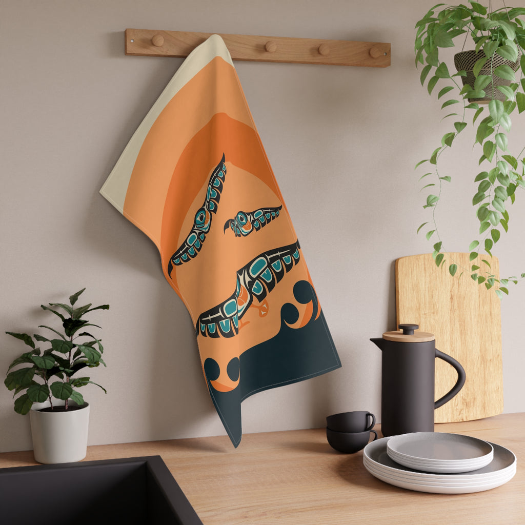 Cotton Twill Tea Towel - Classic Tribal Puffins - Northern Spiritlines™