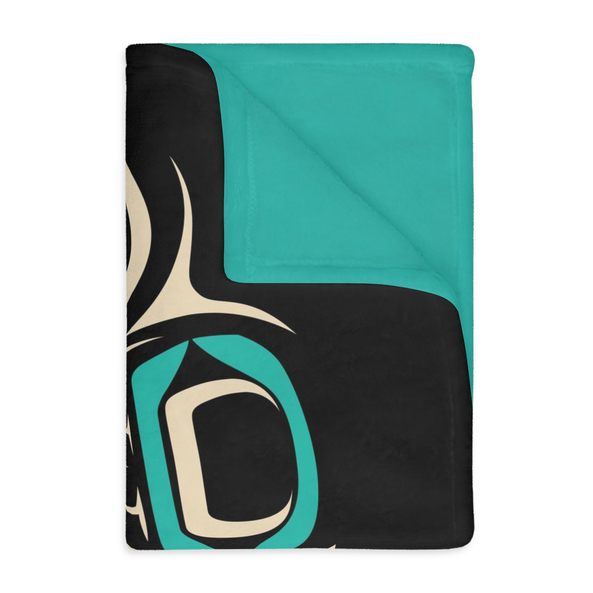Reversible Coral Fleece Blanket | Classic Tribal Octopus | Northern Spiritlines™ Signature