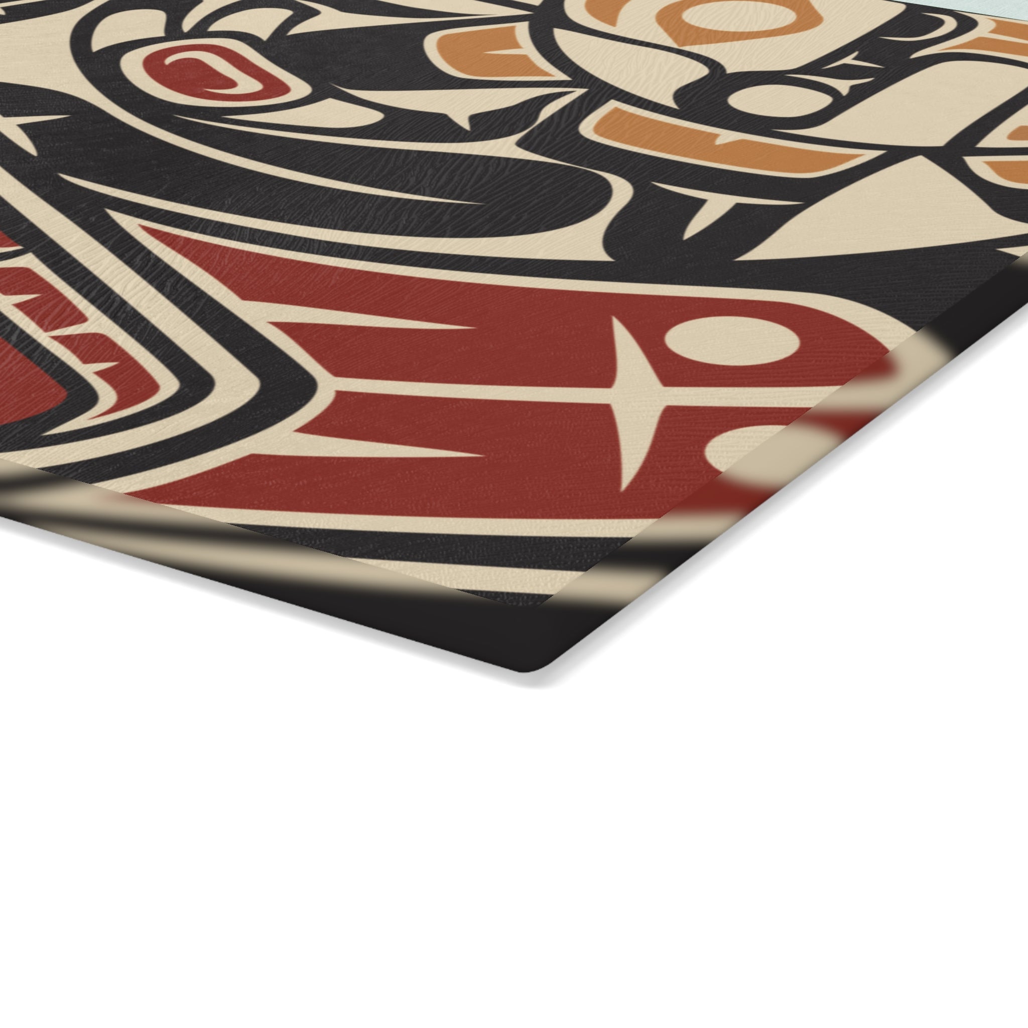 Glass Cutting Board - Classic Tribal Raven Print - Northern Spiritlines™