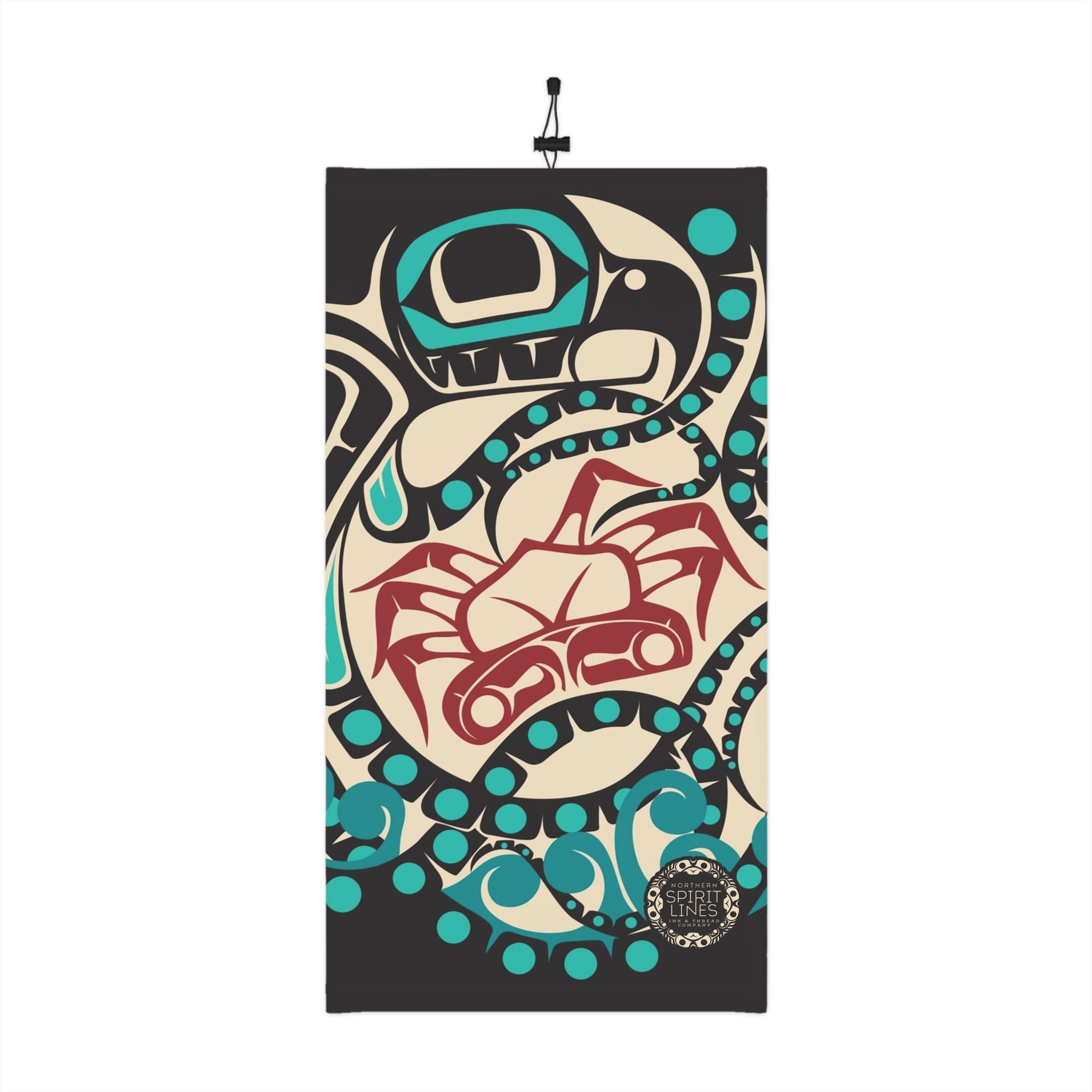 Neck Gaiter, Headband with Drawstring - Classic Tribal Octopus Print - Northern Spiritlines™
