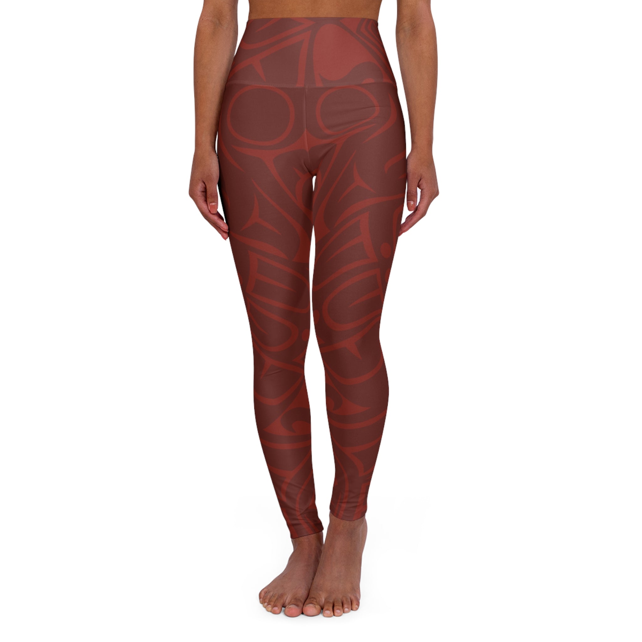 High Waisted Legging, Yoga Pant | Classic Tribal Print in Raven Red | Spiritline Outfitters™